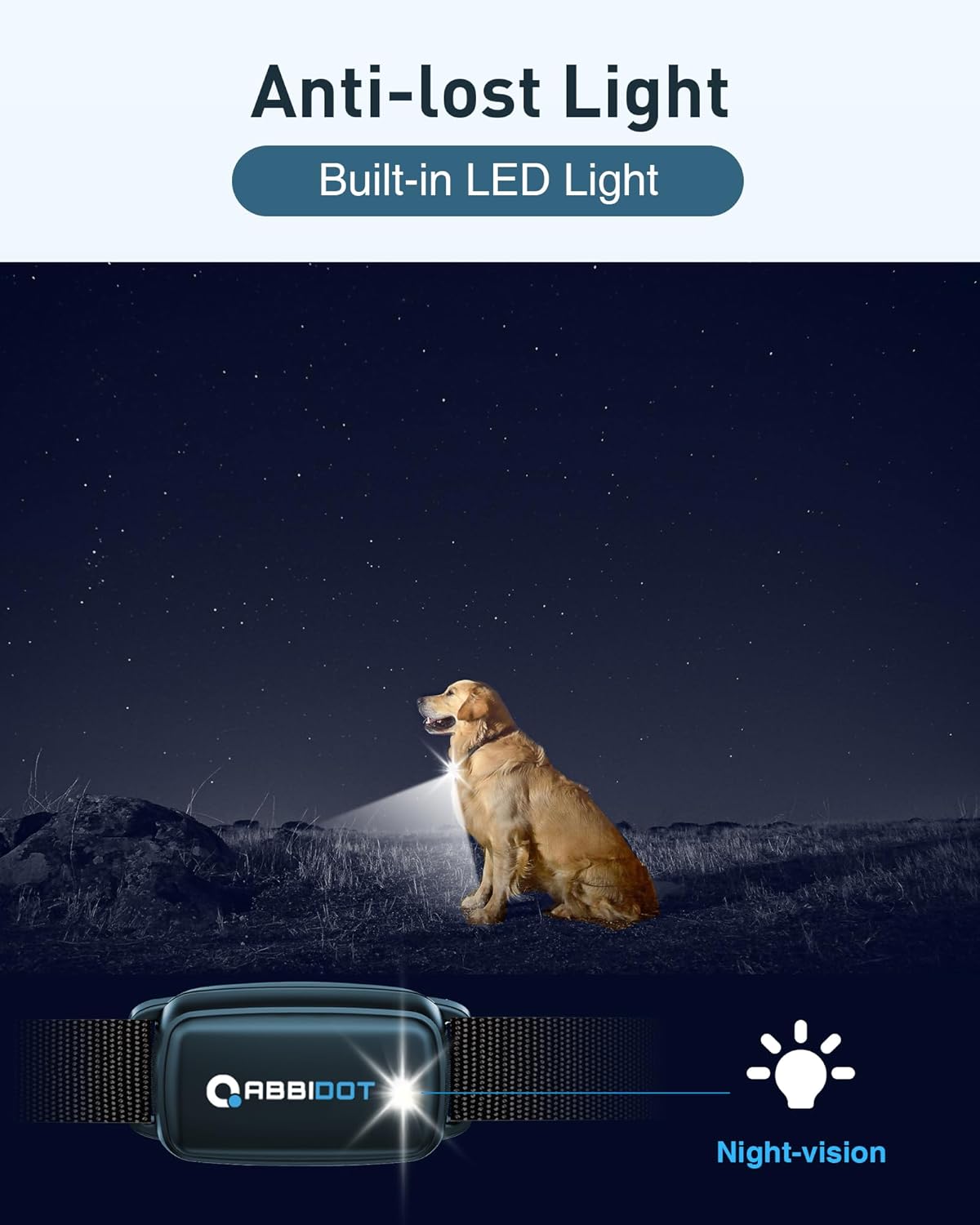 ABBIDOT Dog Shock Collar, 3300 FT Dog Training Collar with Remote, IPX7 Waterproof with 4 Training Modes, Rechargeable E-Collar for Small Medium Large Dogs (5-120 lbs)