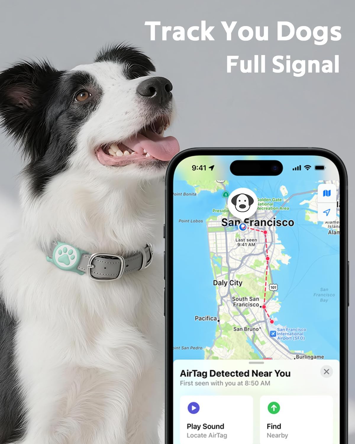 IP68 Waterpoof Dog Airtag Holder, Stretchy Silicone Full Body Covered Apple Air Tag Holder for Dog Cat Collar Fit All Width Collar (Black/Green/Blue/Pink, 4 Pack)