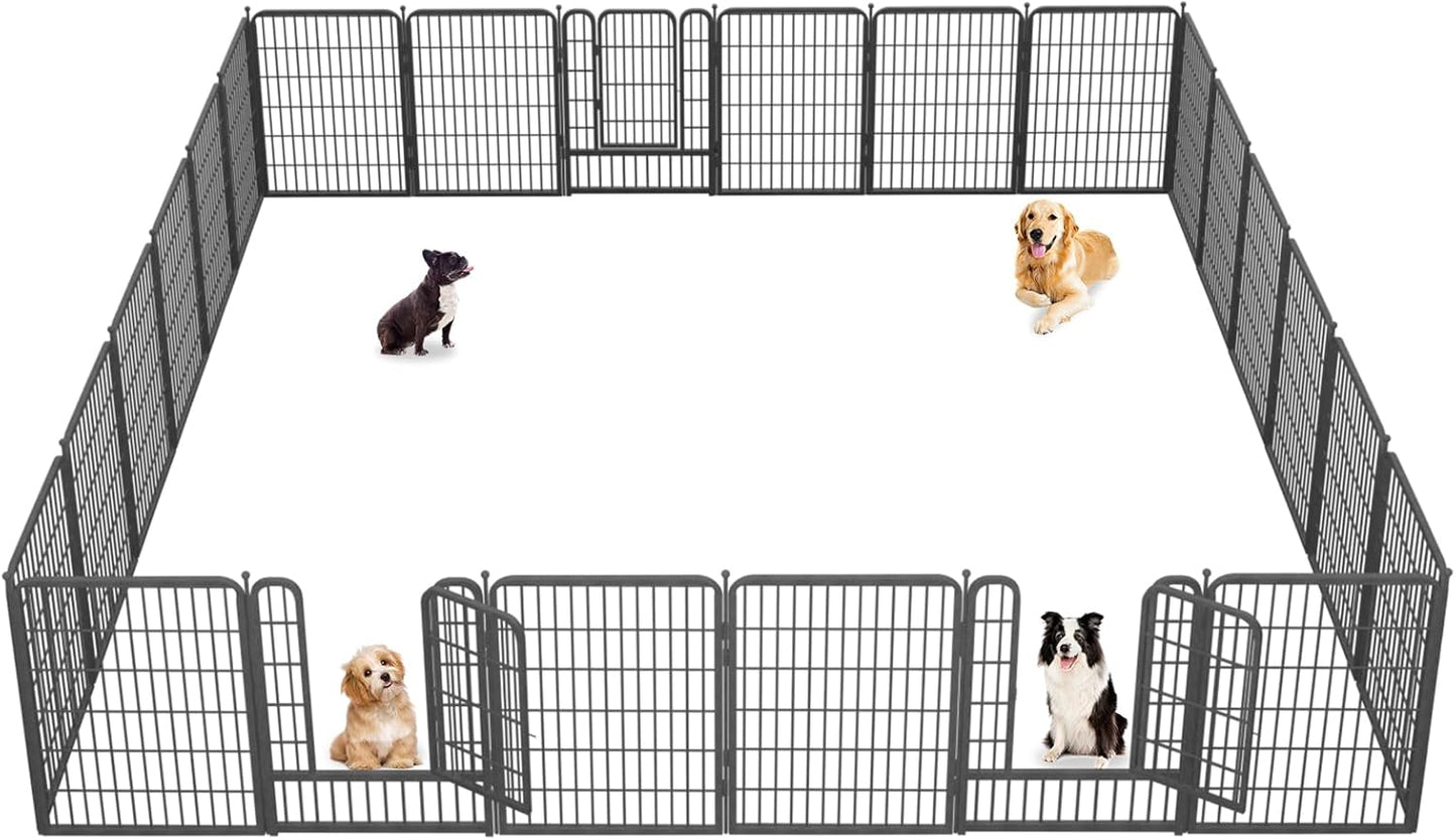 Dog Playpen 40" Height 24 Panels Portable Pet Fence Outdoor for Yard Indoor Dog Pen Outdoor for Medium/Small Animals, Large Pet Puppy Playpen Heavy Duty Pet Fence for RV Camping, Yard
