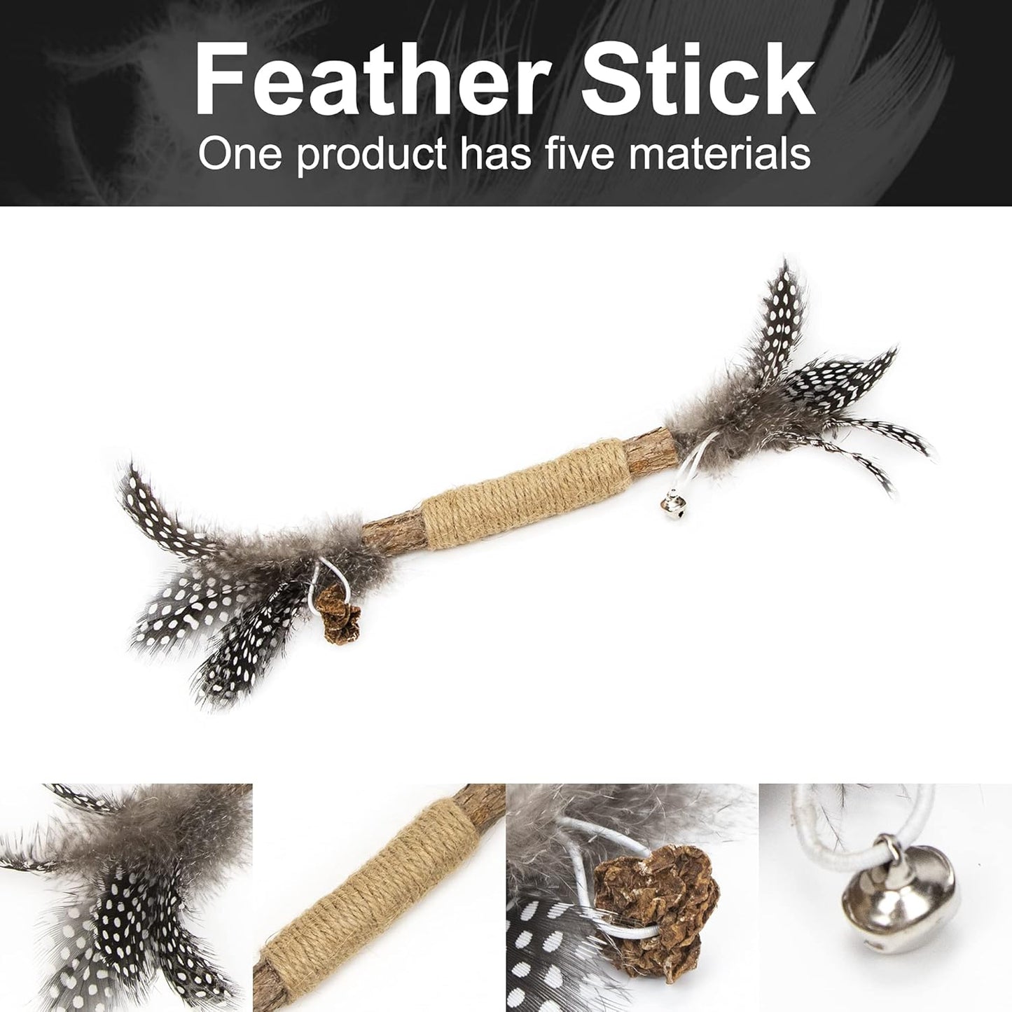 PAZ'S GIFT Catnip Toy Cat Toys Catnip Toy cat chew Toy cat Kicking silvervine Stick Teeth Cleaning Cute Kitten Teething Indoor Interactivecat Dental Care Matatabi (Feather 2pcs)