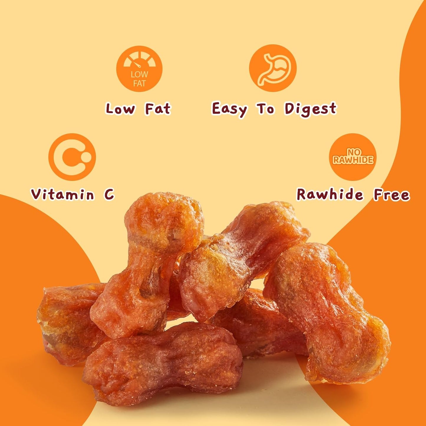 Jungle Calling Rawhide Free Dog Chew Treats, Real Chicken Wrapped Peanut Butter Bones, Teeth Clean Chewy Training Snacks, 6 oz