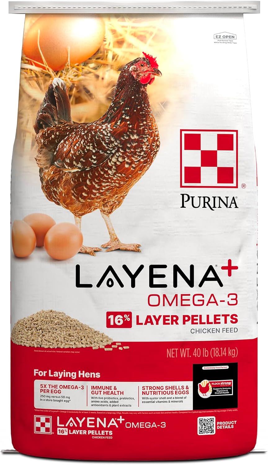 Purina® Layena®+ Omega-3 Chicken Feed Pellets, 40 Pound Bag