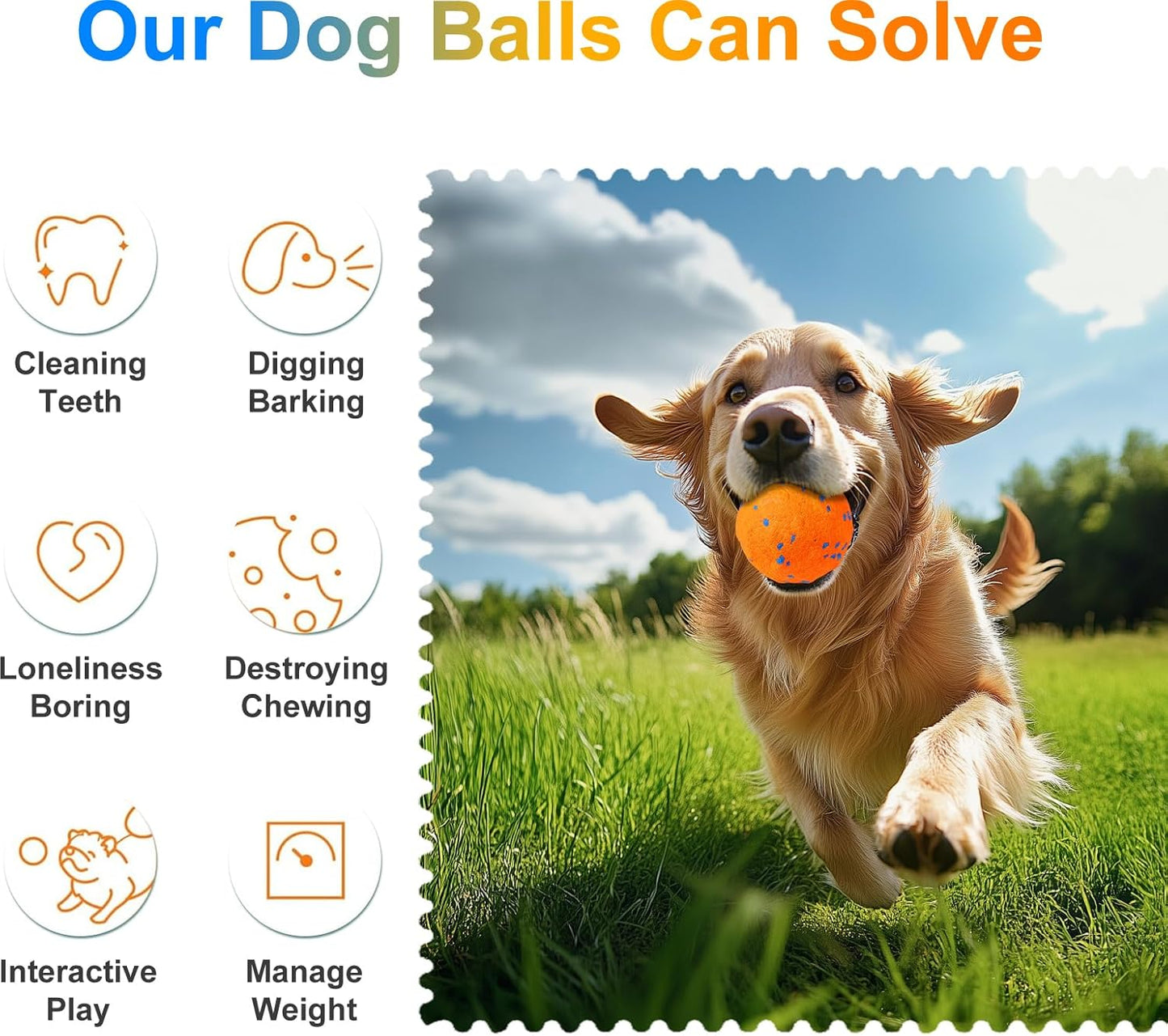 Interactive Dog Toys Ball, Automatic Moving, Bouncing Chew Toys, E-TPU Material, Suitable for Large and Medium-Sized Dogs, Used for Boredom Relief and Daily Training, USB Rechargeable (Orange)