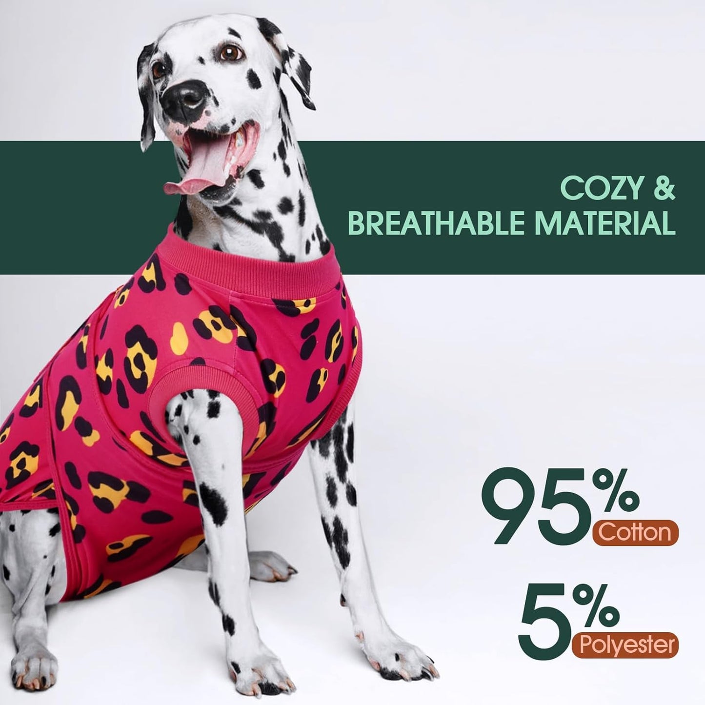 Kuoser Dog Recovery Suit for Dogs After Surgery,Professional Surgical Onesie for Female Male Dogs Spay Neuter,Soft Dog Surgery Suit Bodysuit for Abdominal Wounds Skin Disease,Rose 2XL