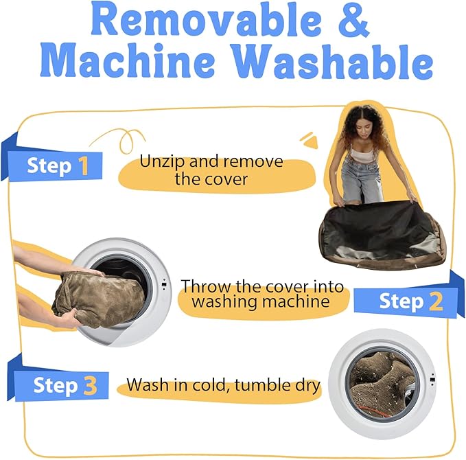 Orthopedic XL Large Dog Bed - Removable Bolster & Waterproof Washable Cover for Pet Big Dogs Bed Extra Large Dog Beds with Foam Support Non-Slip Bottom