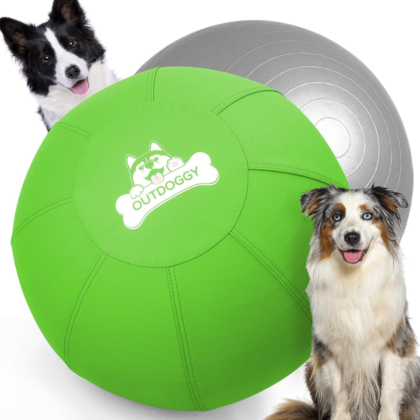 Herding Ball for Dogs 22 Inch - Dual-Layer Heavy Duty Herding Ball for Australian Shepherds, Border Collies & Cattle Dogs | Outdoor Herding Toy for Medium/Large Dogs - Backyard Training and Play-Green