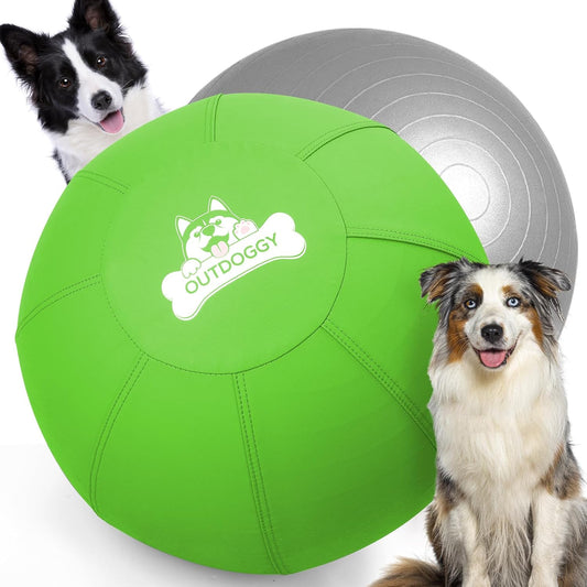Herding Ball for Dogs 22 Inch - Dual-Layer Heavy Duty Herding Ball for Australian Shepherds, Border Collies & Cattle Dogs | Outdoor Herding Toy for Medium/Large Dogs - Backyard Training and Play-Green