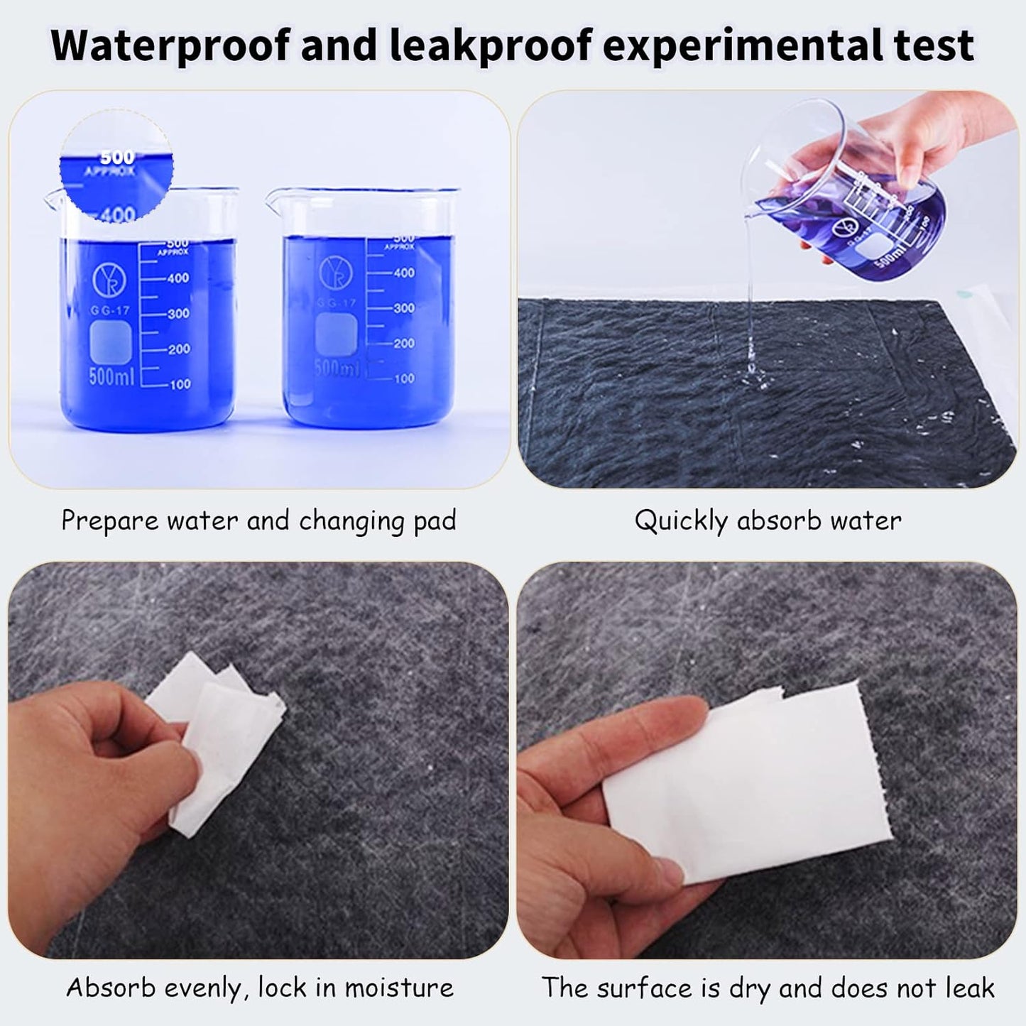 PINVNBY 50PCS Disposable Pet Pee Pads All-Absorb 23" L x 17" W Black Carbon Cage Liners Odor-Control Bunny Training Accessories with Quick-Dry Surface for Rabbits Guinea Pigs Hedgehogs Puppy