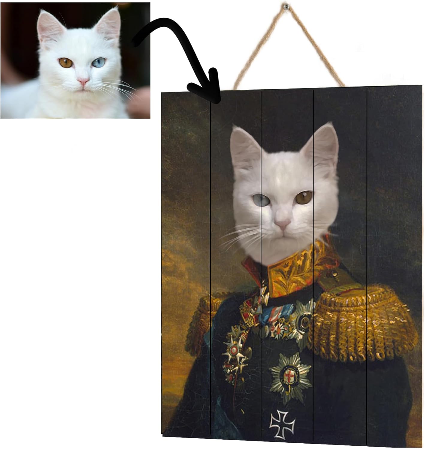 Custom Cat Memorial Wooden Photo Plaque Gift, Personalized Pet Remembrance Picture Frame, Sympathy Gift for Cat Loss, Pet Memorial Wall Art with Photo and Name (Cat Design)