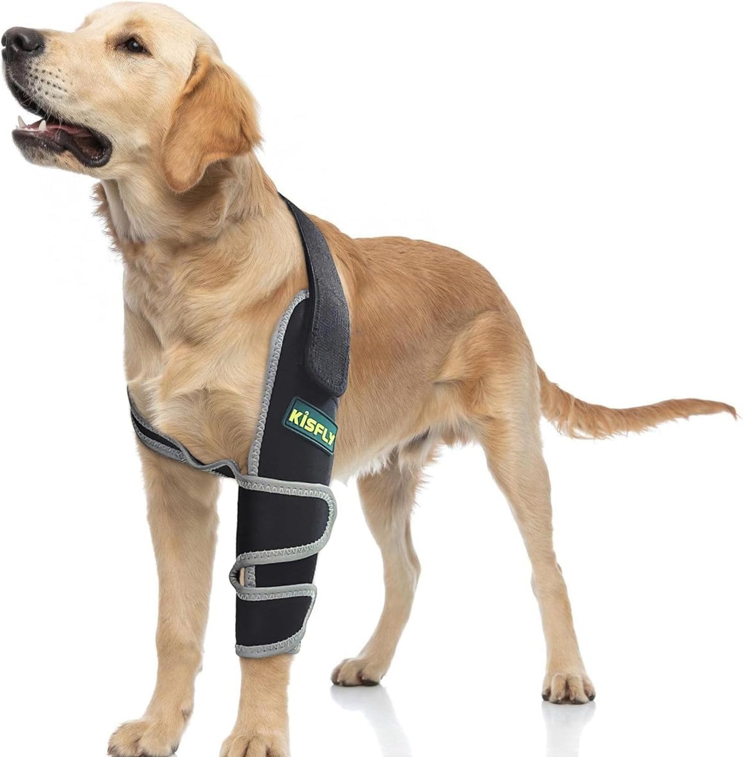 Dog Front Leg Brace for Elbow Hygroma Dysplasia Shoulder Dislocation Elbow Calluses, Elbow Pads for Dogs Prevent Licking Wound with Reflective Left Leg M