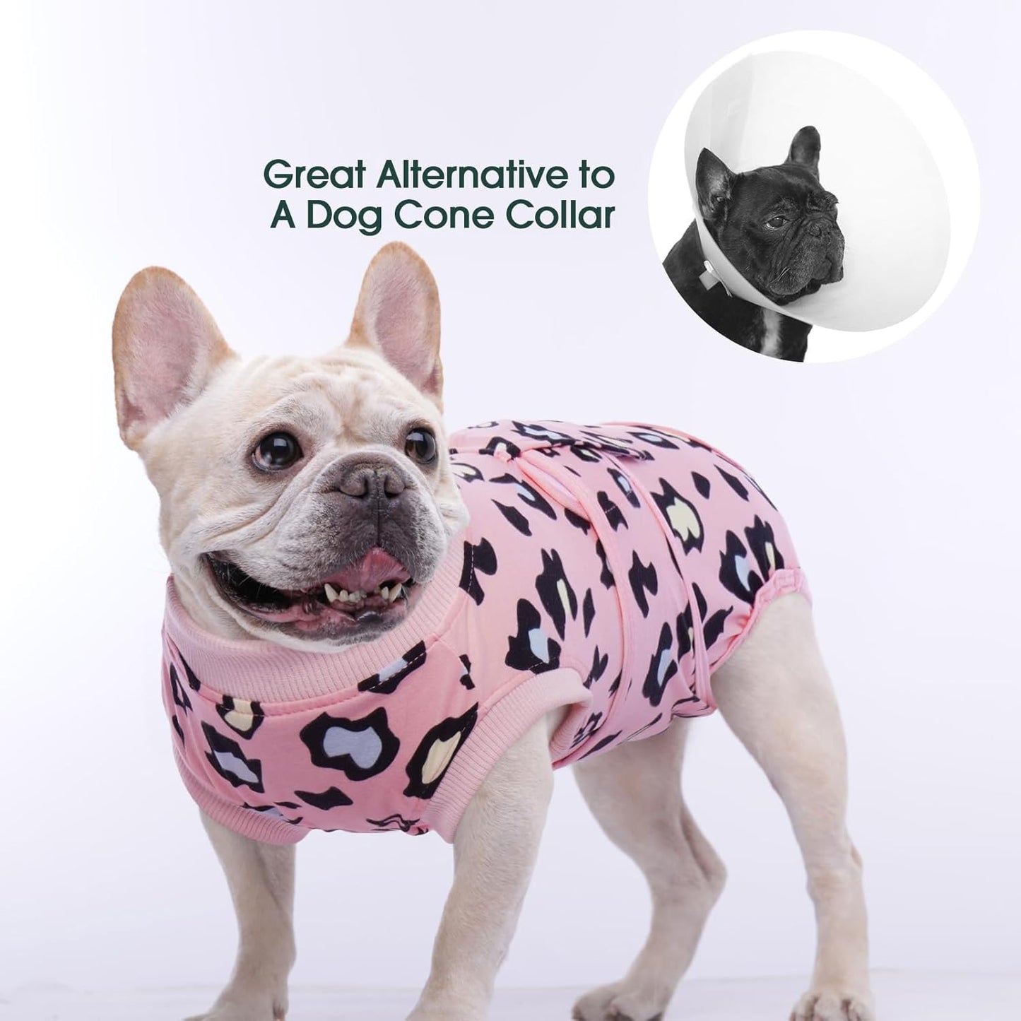 Kuoser Dog Recovery Suit for Dogs After Surgery,Professional Surgical Onesie for Female Male Dogs Spay Neuter,Soft Dog Surgery Suit Bodysuit for Abdominal Wounds Skin Disease,Pink Leopard XL