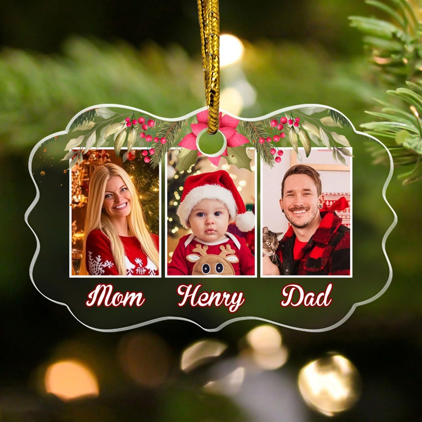 Personalized Photo Crystal Ornaments, Design Family Member Picture, Custom Christmas Hanging Ornaments, Decorative Hanging Glass Pendant, Gifts for Christmas