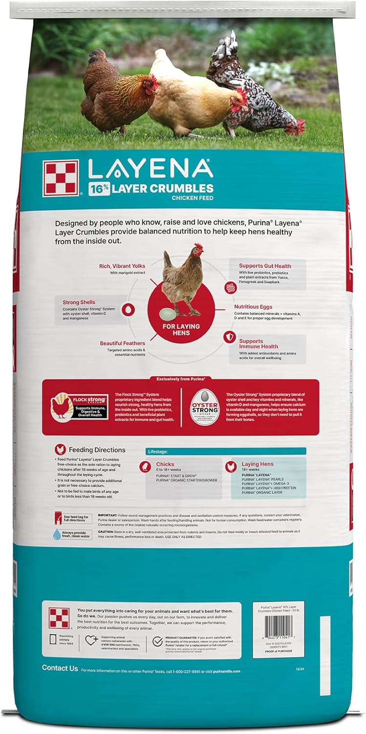 Purina® Layena® Crumbles Chicken Food, 50 Pound Bag