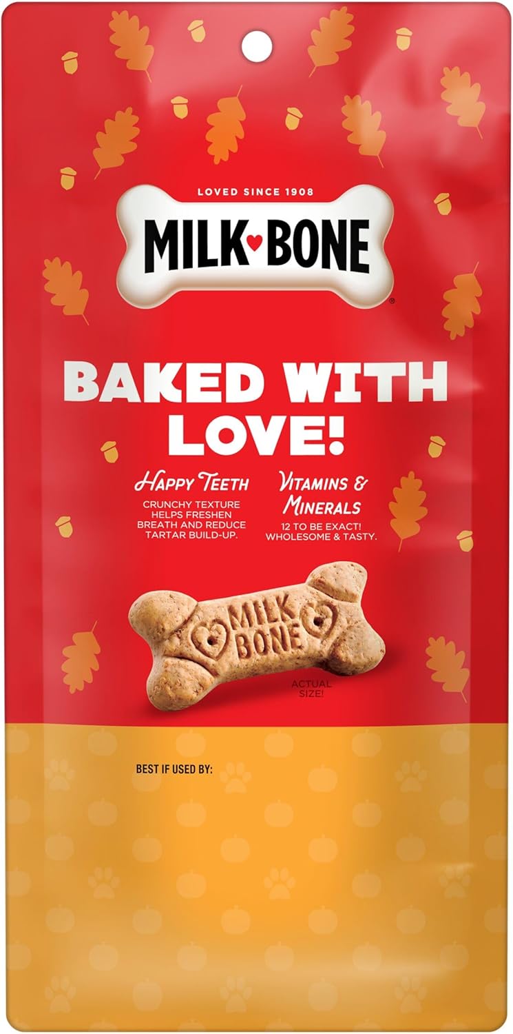 Milk-Bone Limited Edition Pup-kin Spice Flavor Small Biscuit Dog Treats, 8 Ounce