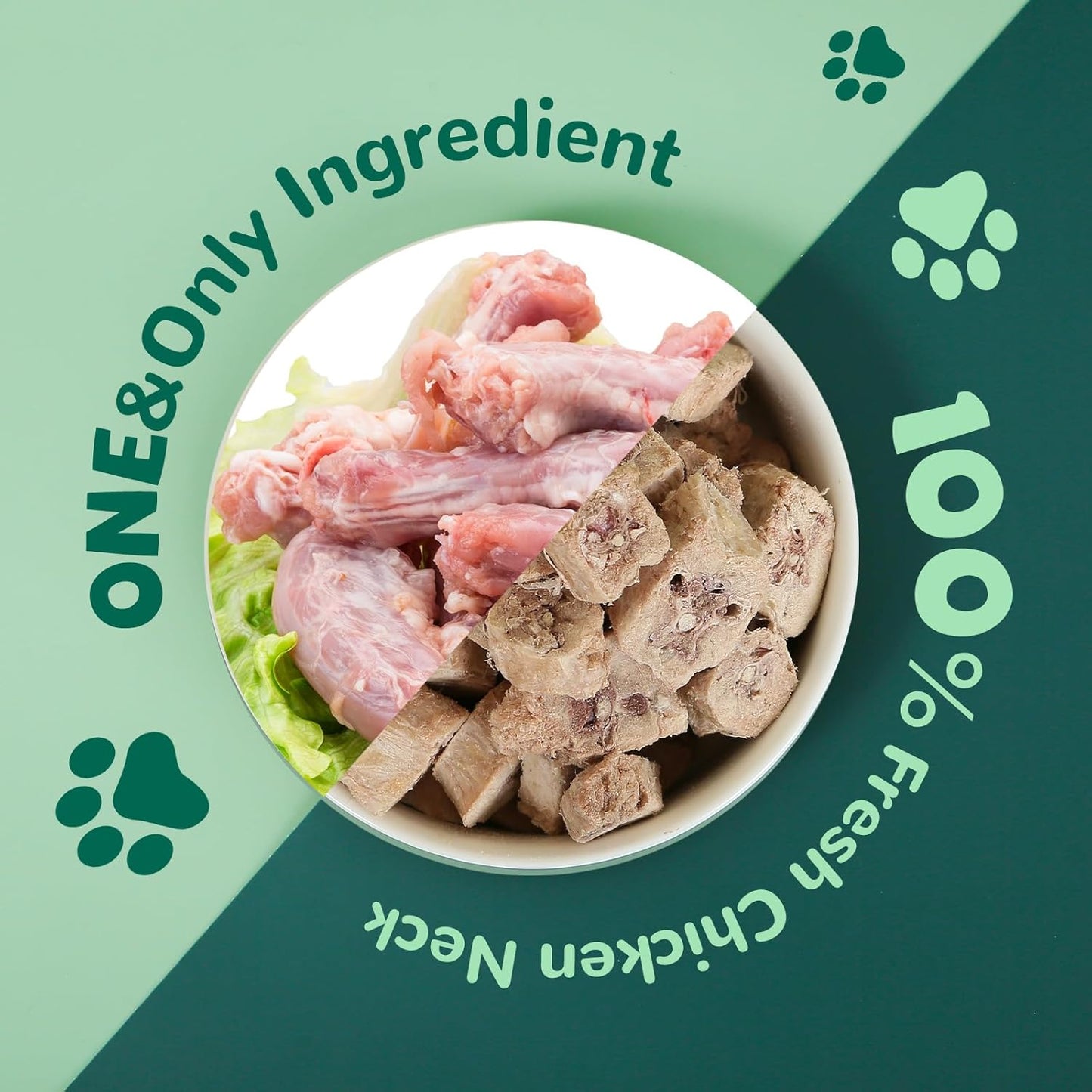 Freeze Dried Chicken Necks, Cat Food Toppers, Dog Treats Raw Healthy Training Treats, Only One Ingredient, High Protein, 4.2 oz