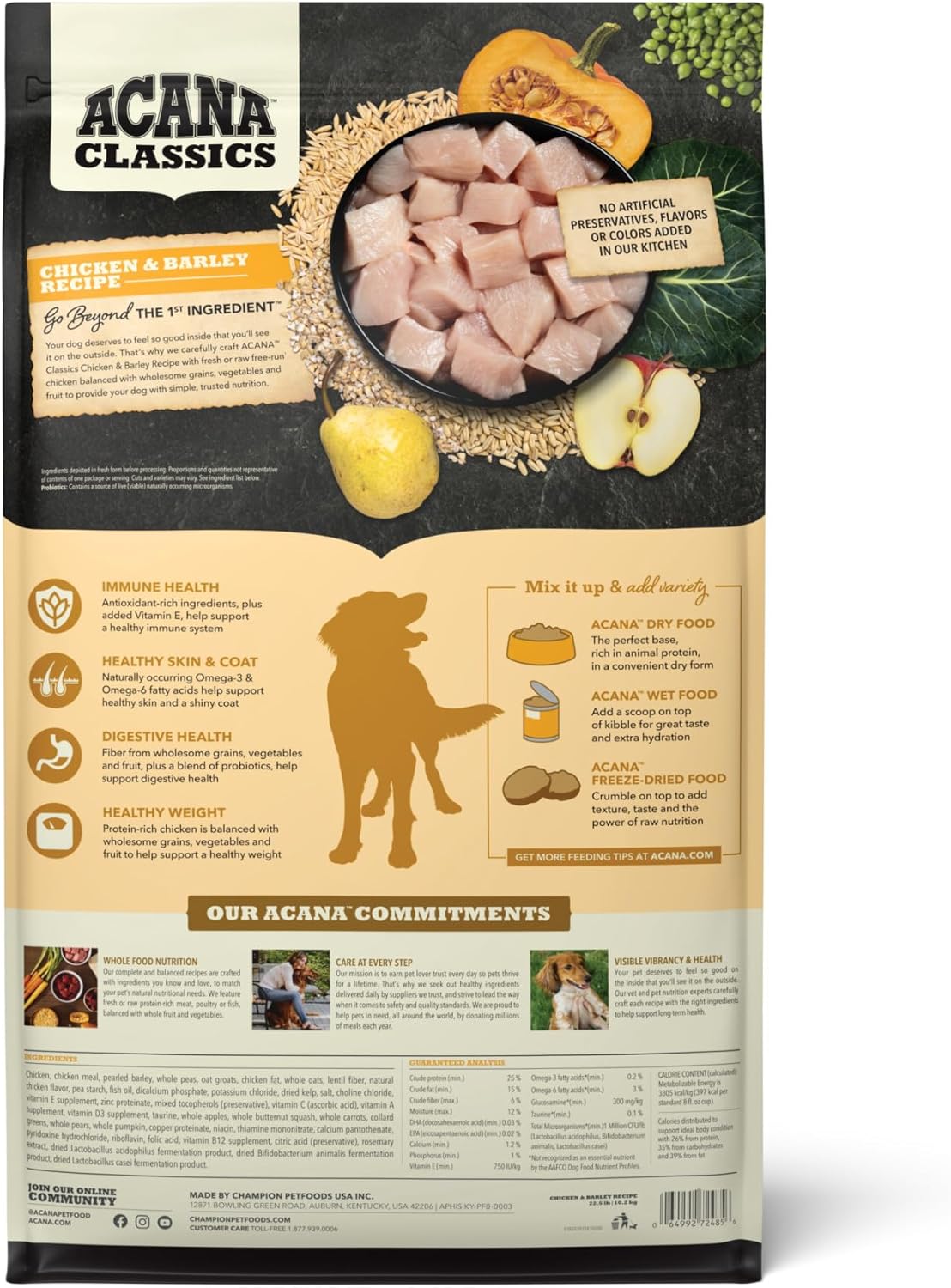 ACANA Classics Dry Dog Food Chicken and Barley Recipe 22.5lb Bag