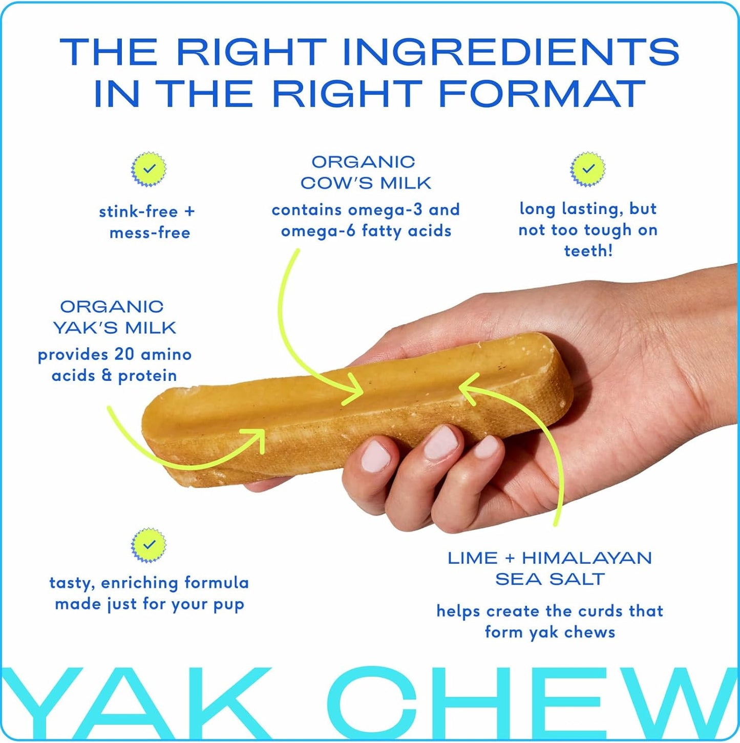 Native Pet Yak Chews for Dogs - 5 Small & 3 Medium - All Natural Dental Chew Made With Yak Cheese for Aggressive Chewers
