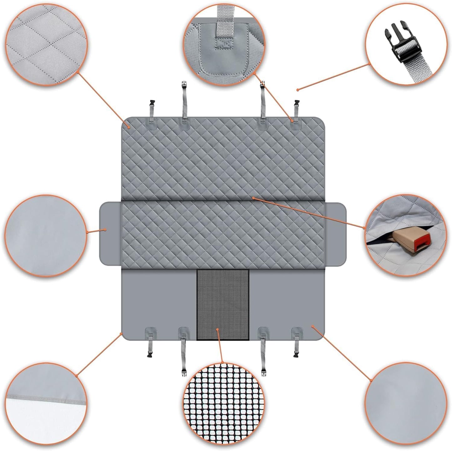 GXT Dog Back Seat Cover Protector for Cars SUV and Trucks with Mesh Window, Scratchproof Nonslip and Waterproof Material