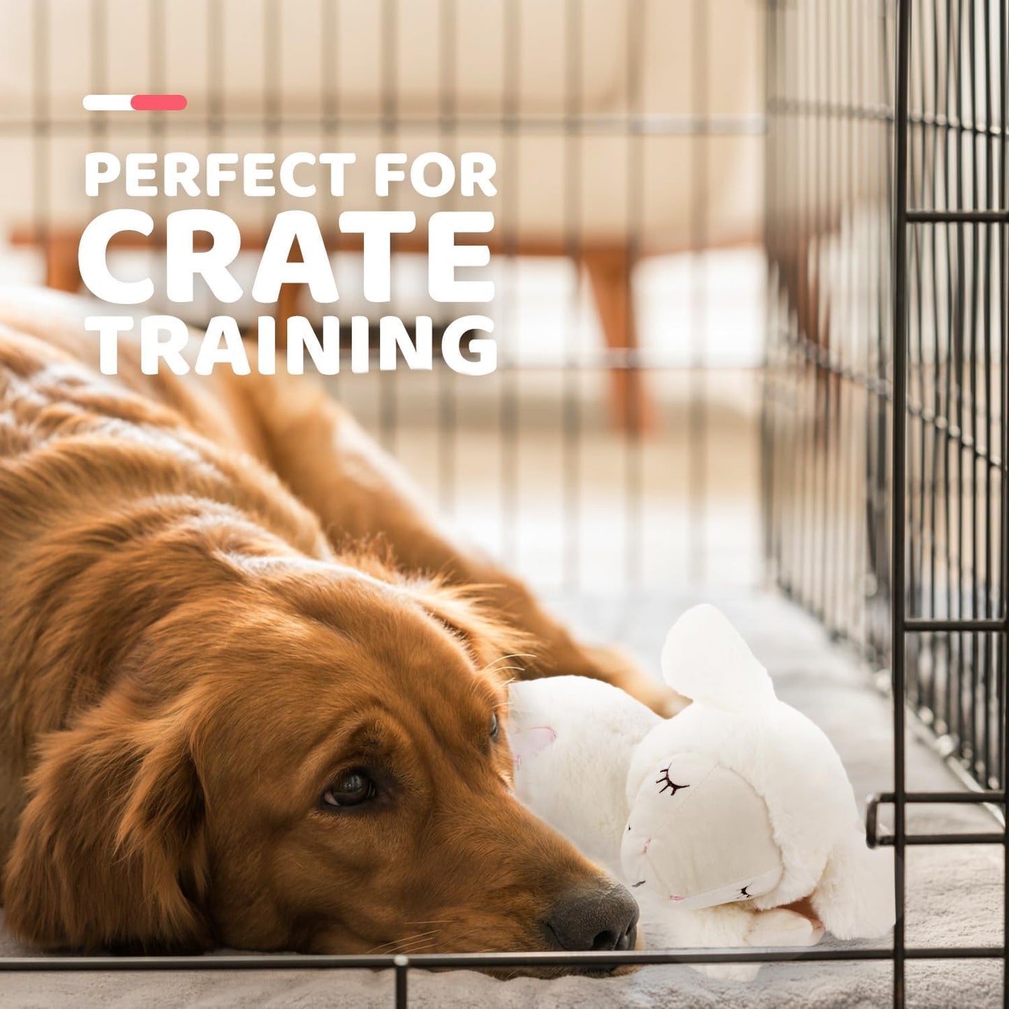 ALL FOR PAWS Puppy Heartbeat Stuffed Animal Toy, Dog Anxiety Toys Soothing Dog Crate Snuggle Sleep Aid Plush Comfort Toys