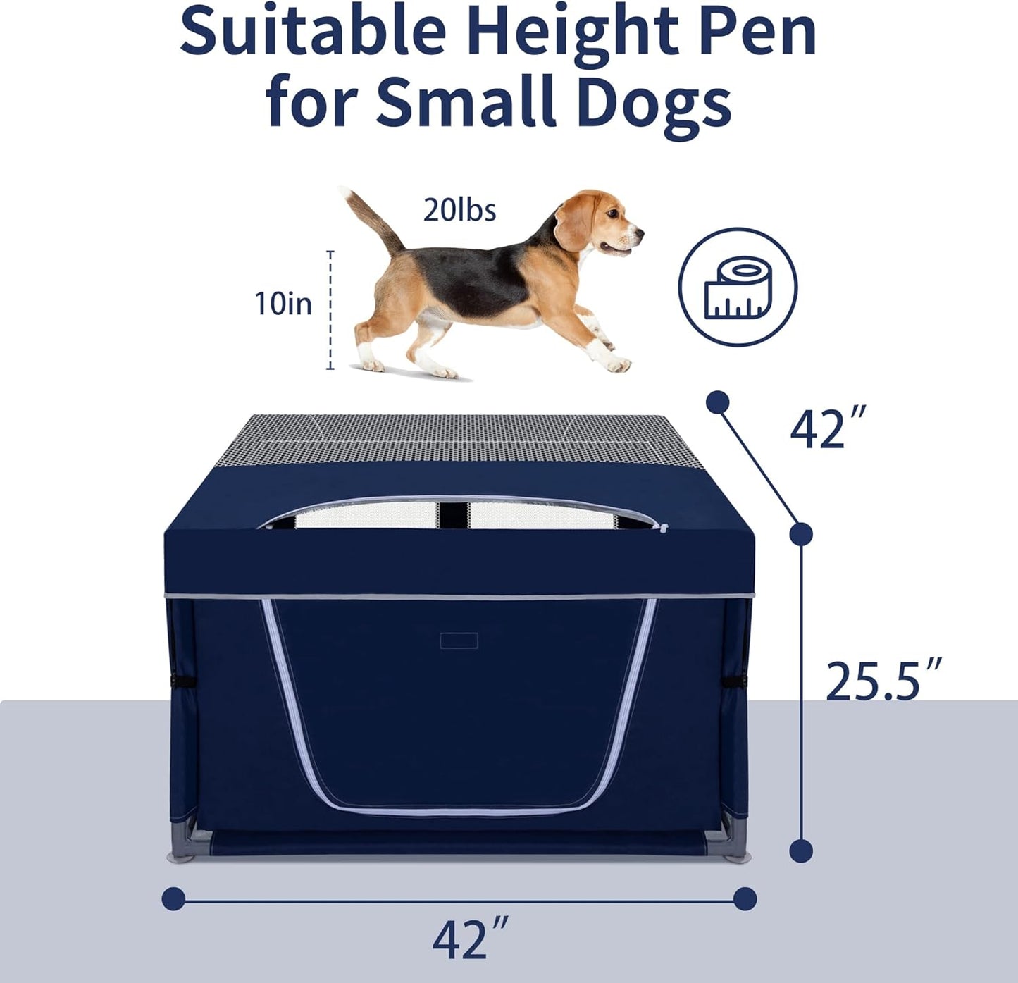 Dog Kitten Playpen with Play Pen Cover for Cat Indoor, 42x42 x25.5 Puppy Playpen for Small Pet with See-Through Topper Proof Enclosed Door Dog Pen, Sturdy Warm Protable Play Pen for Cat