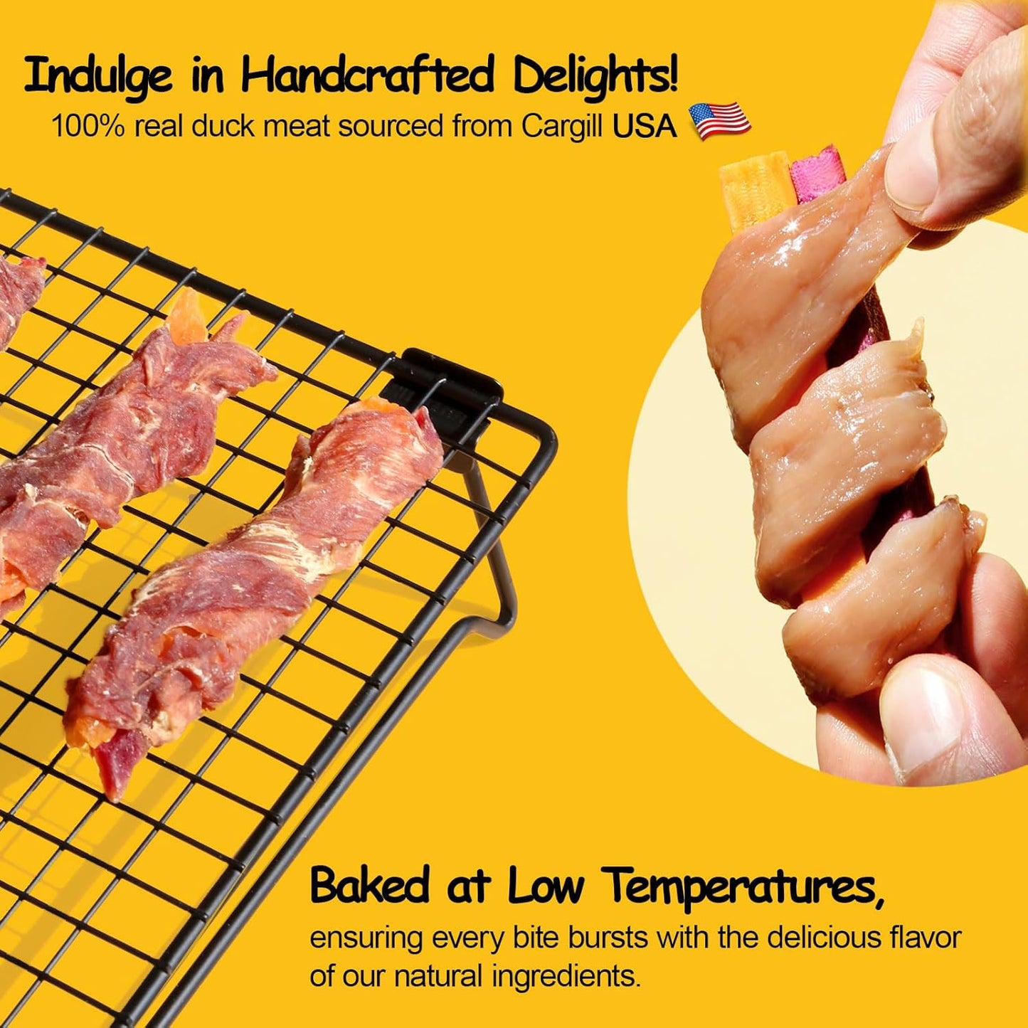 ASMPET Dog Treats Chews, Duck Wrapped Sweet Potato and Purple Potato, Gluten and Grain Free 10.6 oz