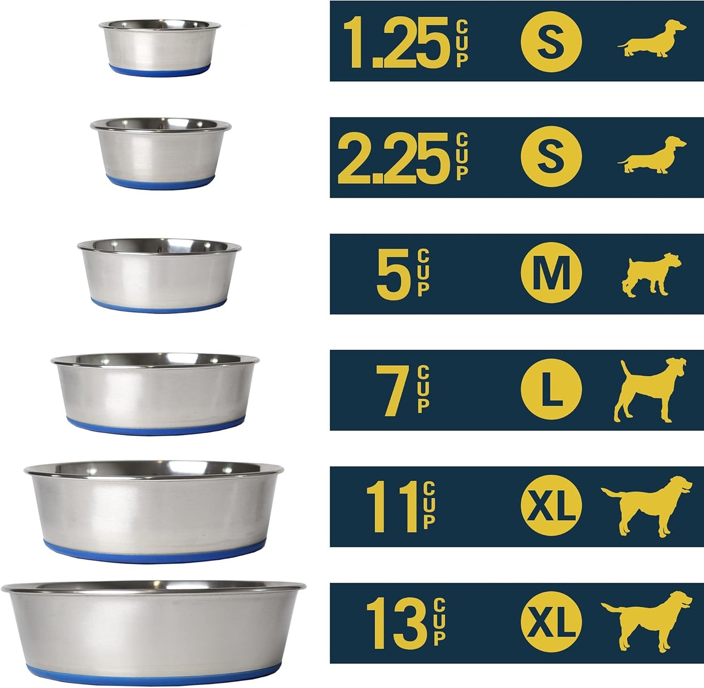 OurPet's DuraPet Premium Dishwasher Safe Stainless Steel Dog Bowl for Food or Water [Multiple Sizes for Small to Large Dogs] Extra Large (11 Cups)