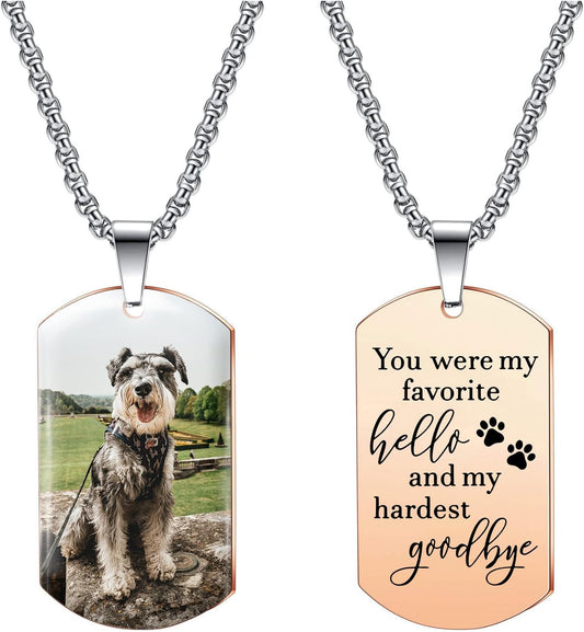 Funnylife Custom Pet Memorial Necklace - Dog Loss Gift - Sympathy for Pet Loss