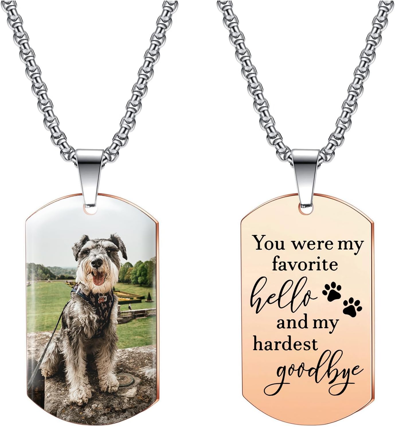 Funnylife Custom Pet Memorial Necklace - Dog Loss Gift - Sympathy for Pet Loss