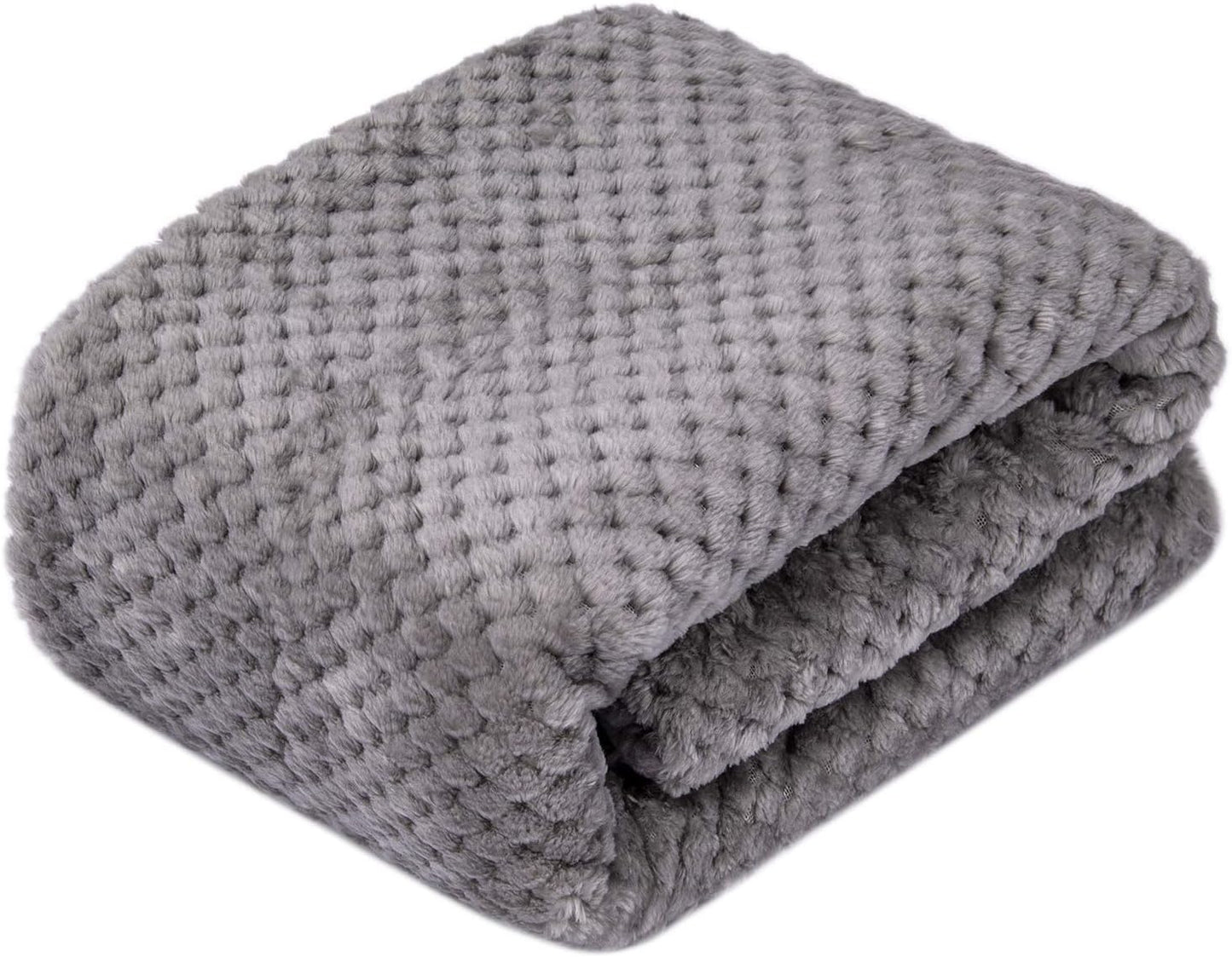 DG-Flint Gray Plush Fleece Receiving Blanket for Dog, Cat, Couch, Sofa, Travel and Outdoor, Camping (32" x 40")