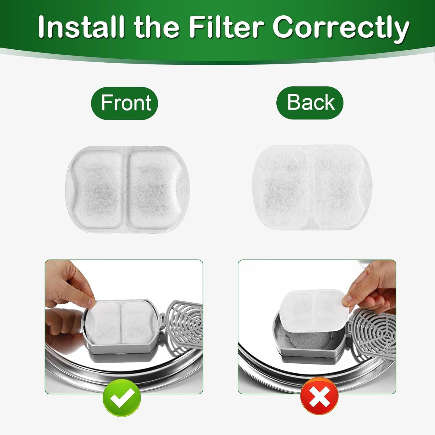 Dog Water Fountain Filter,Compatible with Large 7L/230oz/1.8G Stainless Steel Pet Water Fountain,Multi-Filtration 16 Set Dog Fountain Filter Replacement.