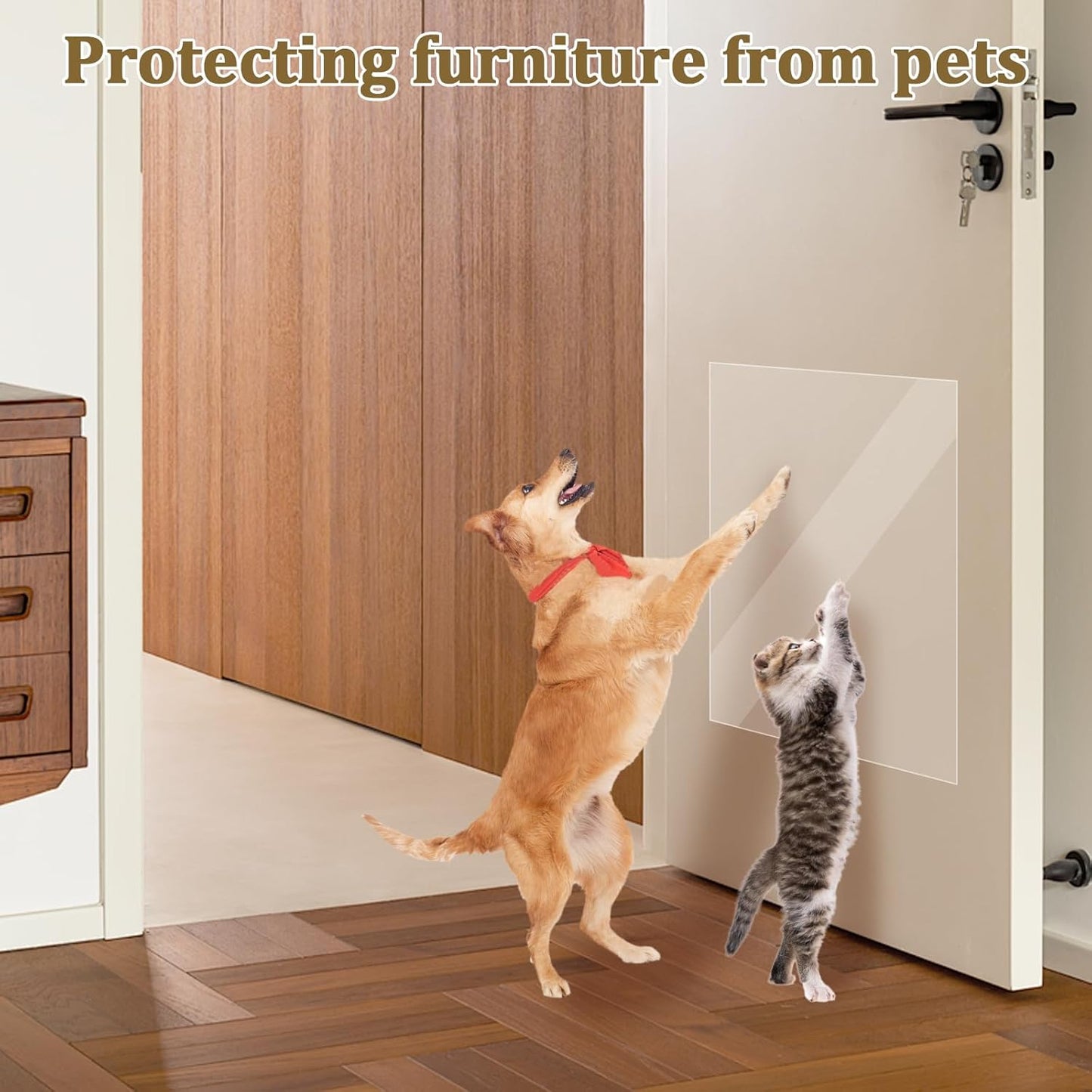 Cat Scratch Furniture Protector, Easy to Remove Couch Scratch Guard,Couch Protector from Cat Claws,Furniture Protection Pads and Cats Training Tape(10-Pack)