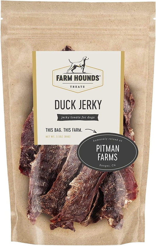 Farm Hounds - Premium Natural Duck Jerky for Dogs - Made from 100% Humanely Raised Duck - Break-to-Size - Great for Training & Treats - No Added Fillers - Made in USA - 3.5 oz - 1 Pack