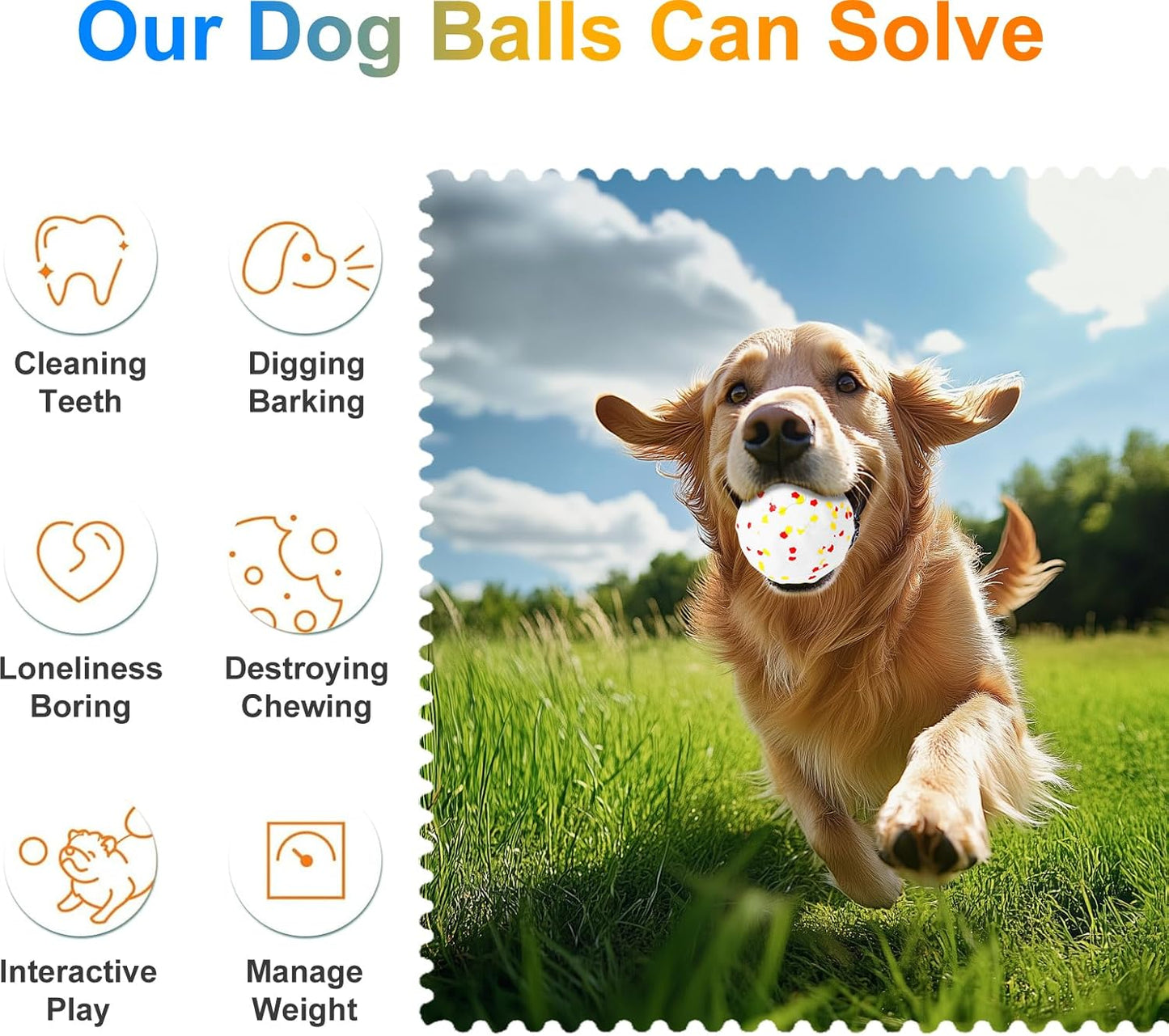 Interactive Dog Toys Ball, Automatic Moving, Bouncing Chew Toys, E-TPU Material, Suitable for Large and Medium-Sized Dogs, Used for Boredom Relief and Daily Training, USB Rechargeable (White)