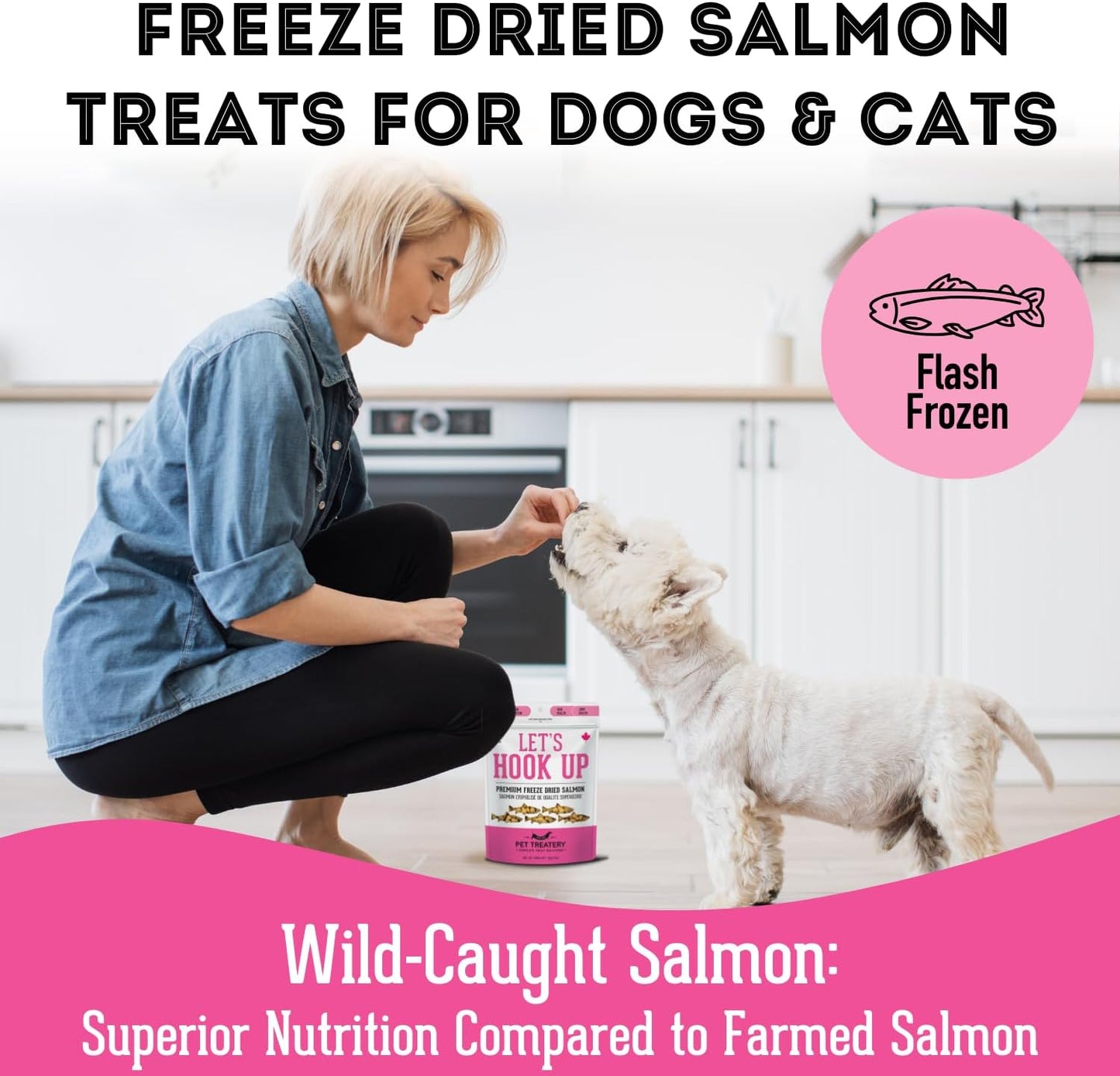 Dehydrated Wild Salmon Treats for Dogs & Cats (1.76 oz, Pack of 1) Single Ingredient to Maintain Nutrients Vitamins and Healthy Oils Made in Canada