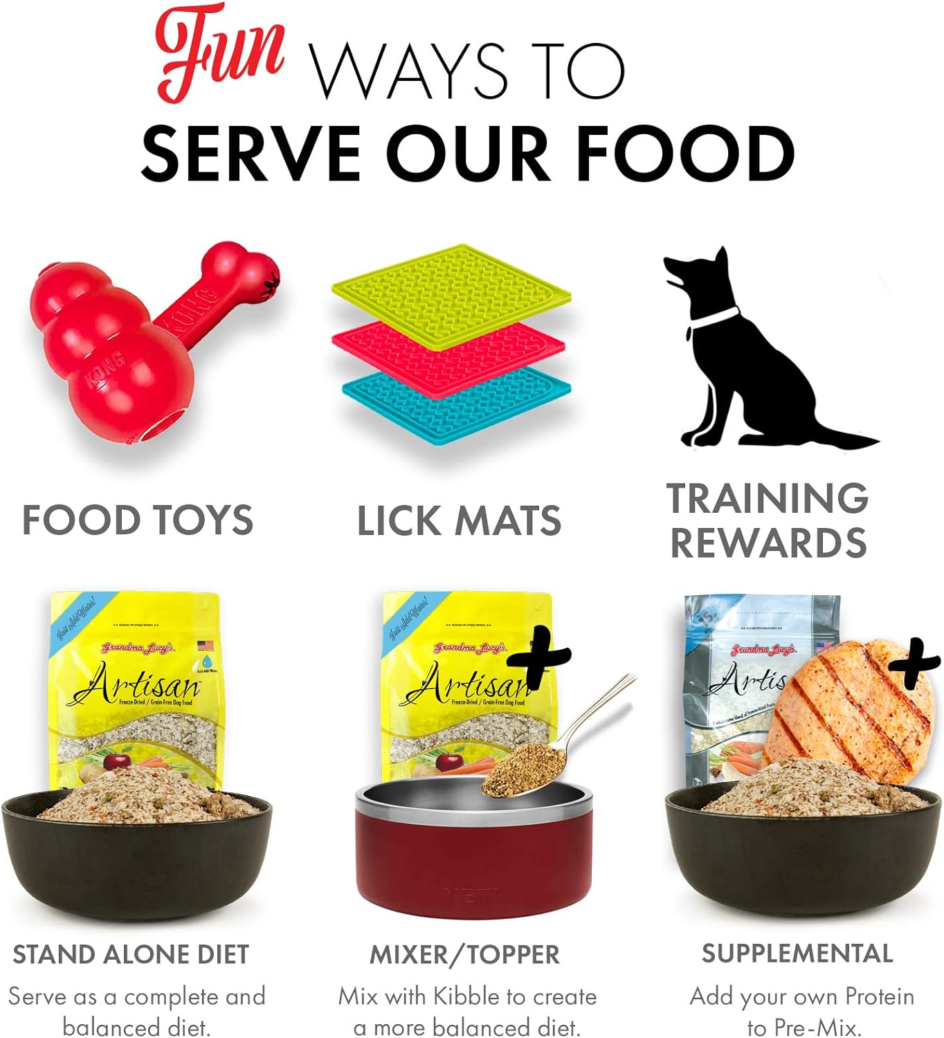 Grandma Lucy's Artisan Dog Food, Grain Free and Freeze-Dried - Artisan Chicken, 10Lb Bag