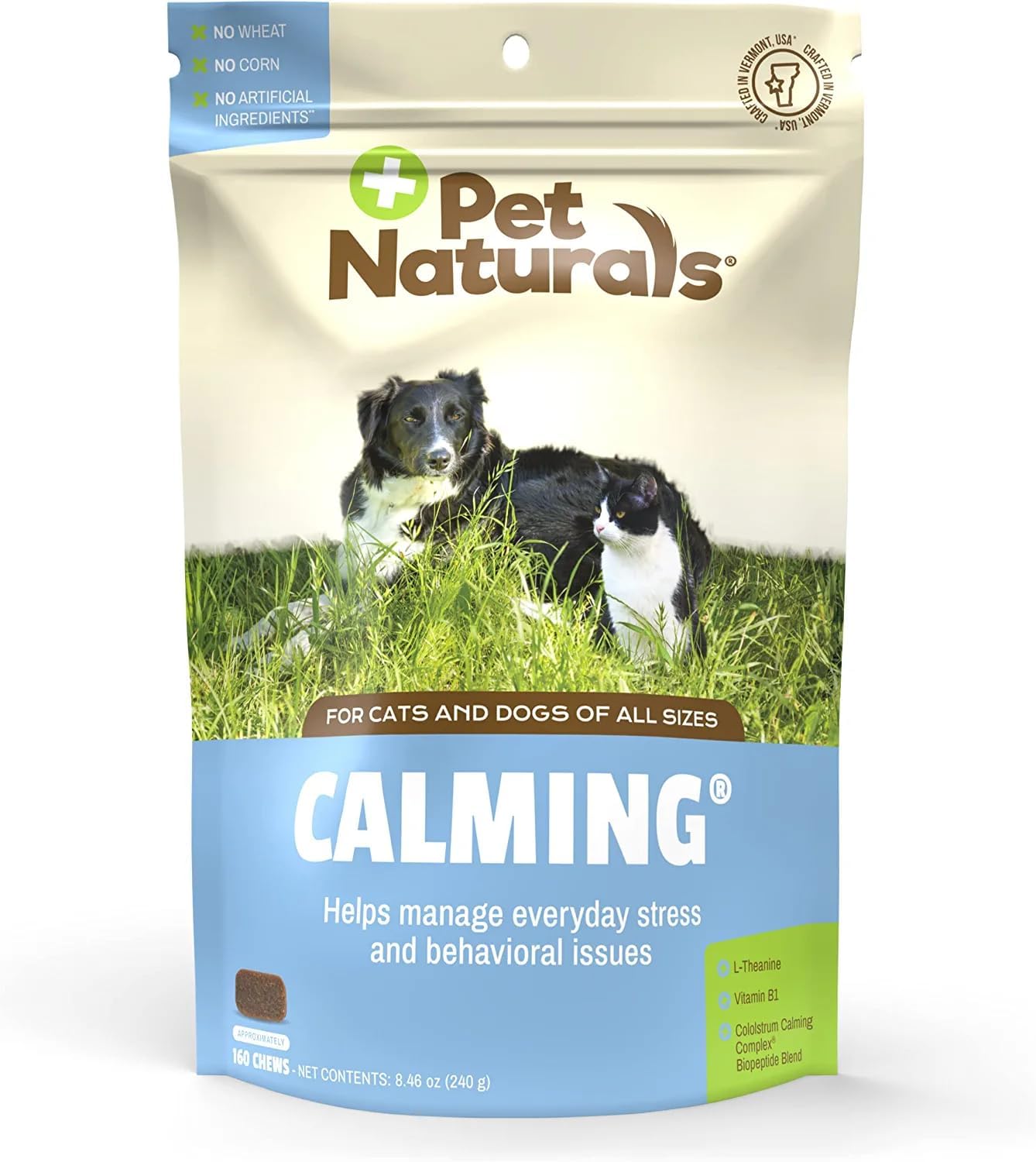 Pet Naturals Calming Chews for Dogs with Naturally Sourced Ingredients for Thunder, Quiet Moments at Home, Barking Calming Treats, Chicken Flavor, 160 Chews