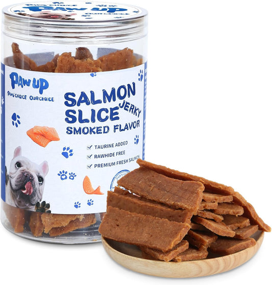 PAWUP Salmon Treats for Dog, Soft Healthy Dog Salmon Jerky, High Protein Dogs Snacks, Human Grade Salmons Fillets with Taurine,12.5oz (Smoked Flavor)