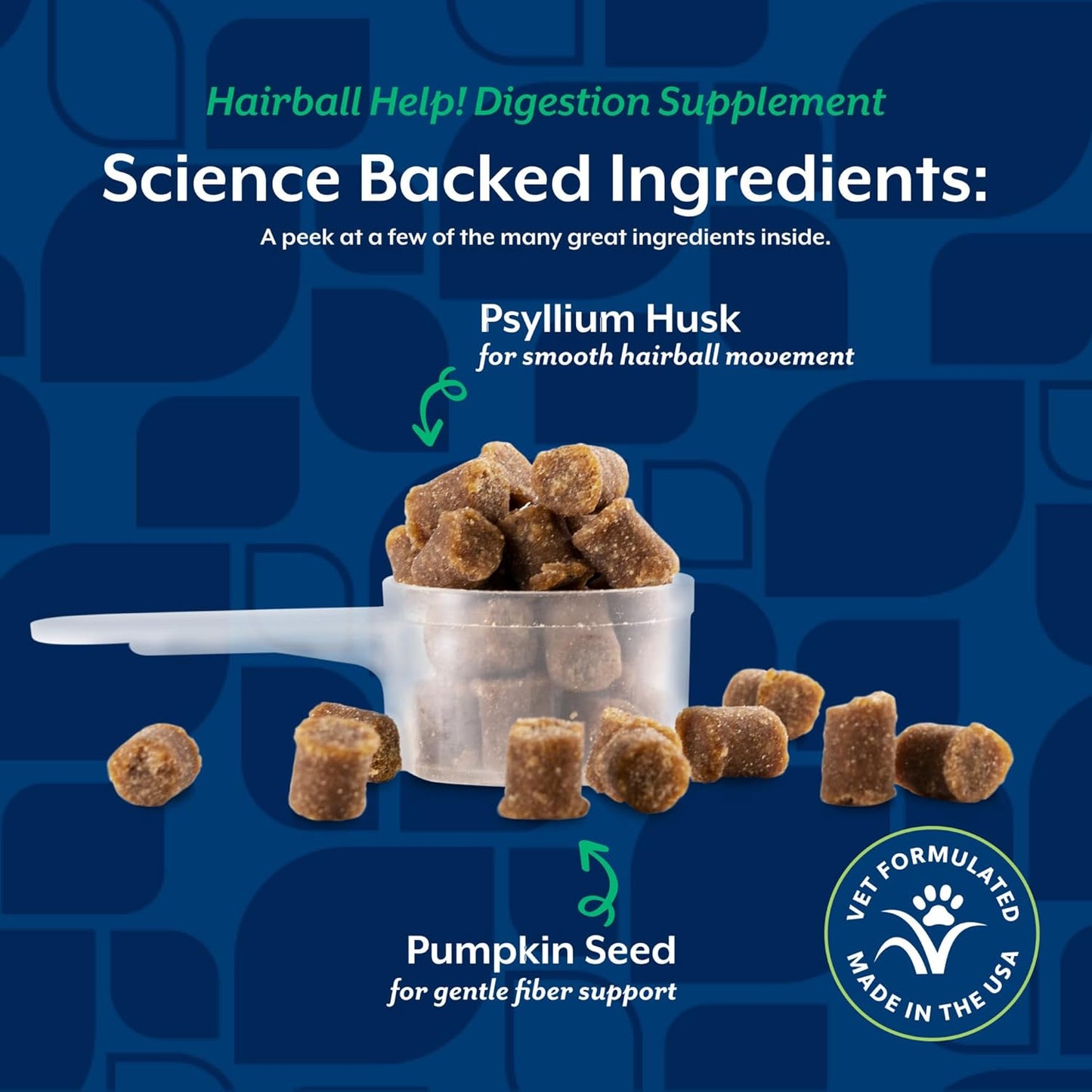 NaturVet Scoopables Hairball Aid for Cats - Helps Prevent & Eliminate Hairballs - Psyllium Husk & Pumpkin - Salmon Flavored Cat Health Supplement - Tastes Like Treats & Prevents Hairballs | 5.5oz Bag