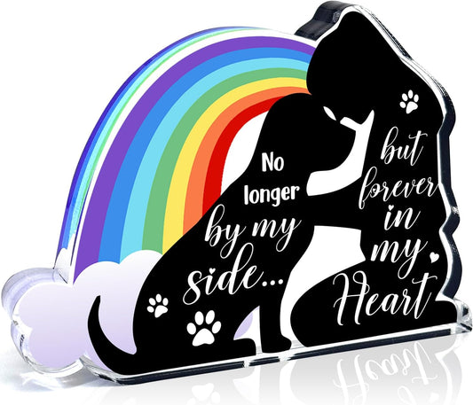 Pet Memorial Gifts, Pet Sympathy Present, Sympathy Gifts for Loss of Dog, Pet Memorial Acrylic Rainbow Bridge Decorations, Condolences Gift for Remembrance, Bereavement Gift for Loss Pet