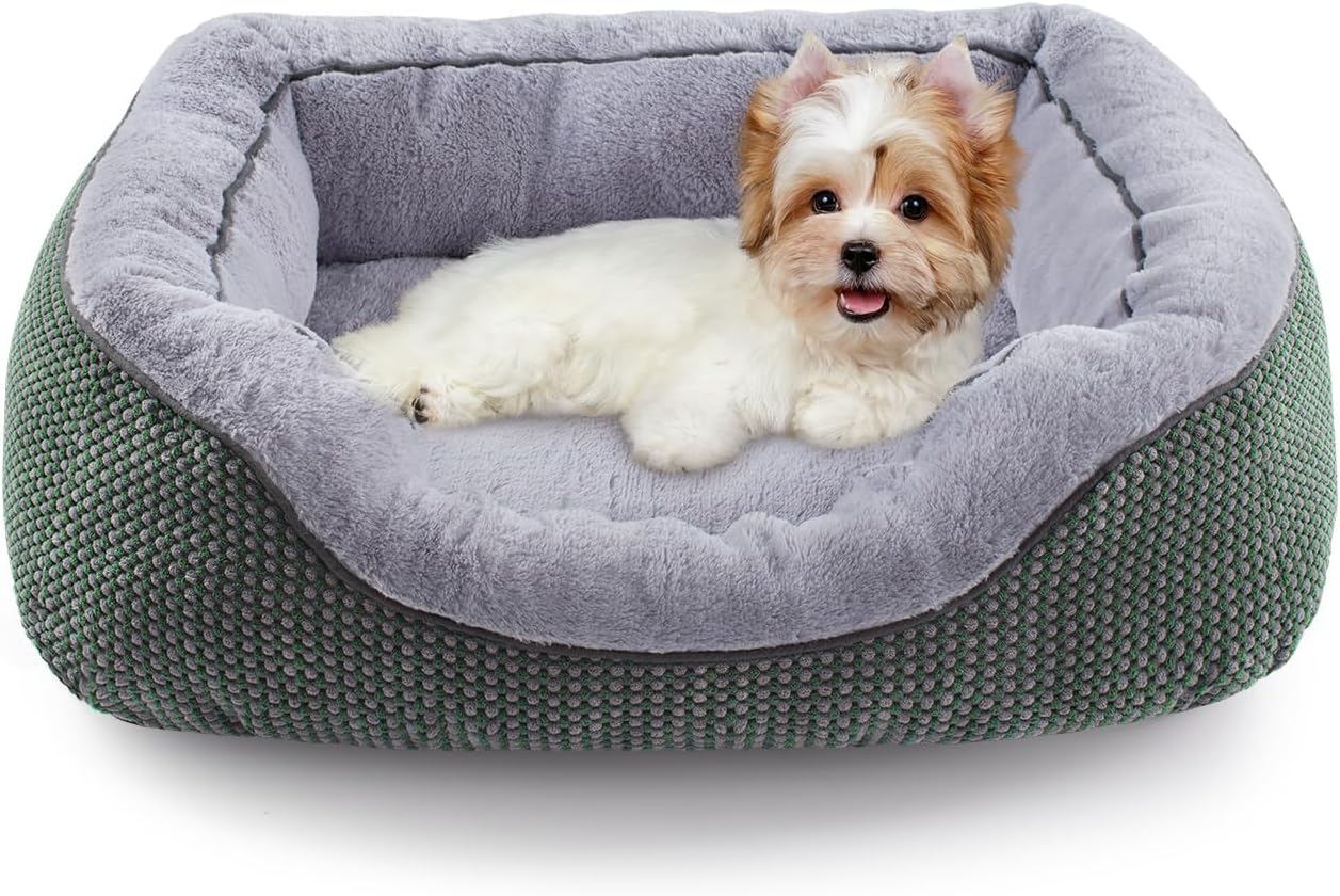 INVENHO Small Dog Bed Orthopedic Warming Soft Calming Sleeping Durable with Anti-Slip Bottom