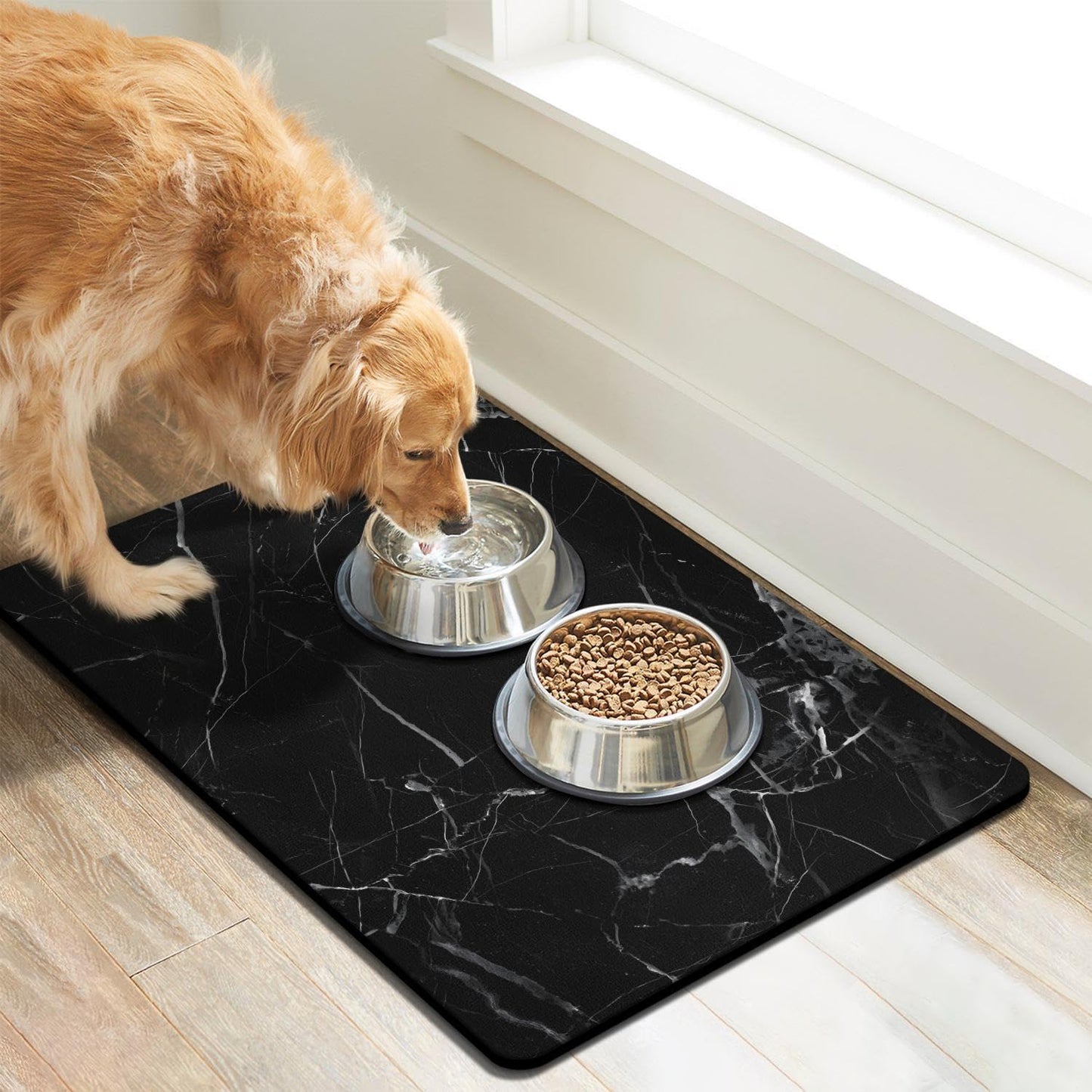 Dog Food Mats for Floors Absorbent, Pet Cat Food Mat - Quick Dry Dog Bowl Mats for Food and Water, Eco-Friendly Boho Pet Supplies