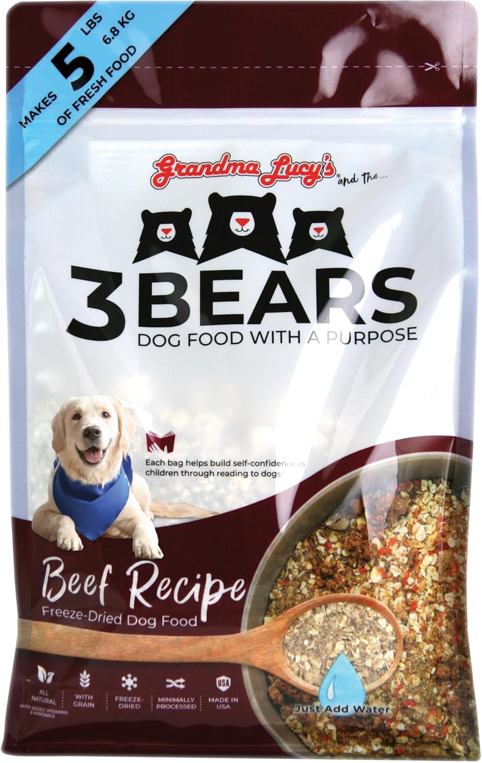 Grandma Lucy's 3 Bears Beef Dog Food - 1lb