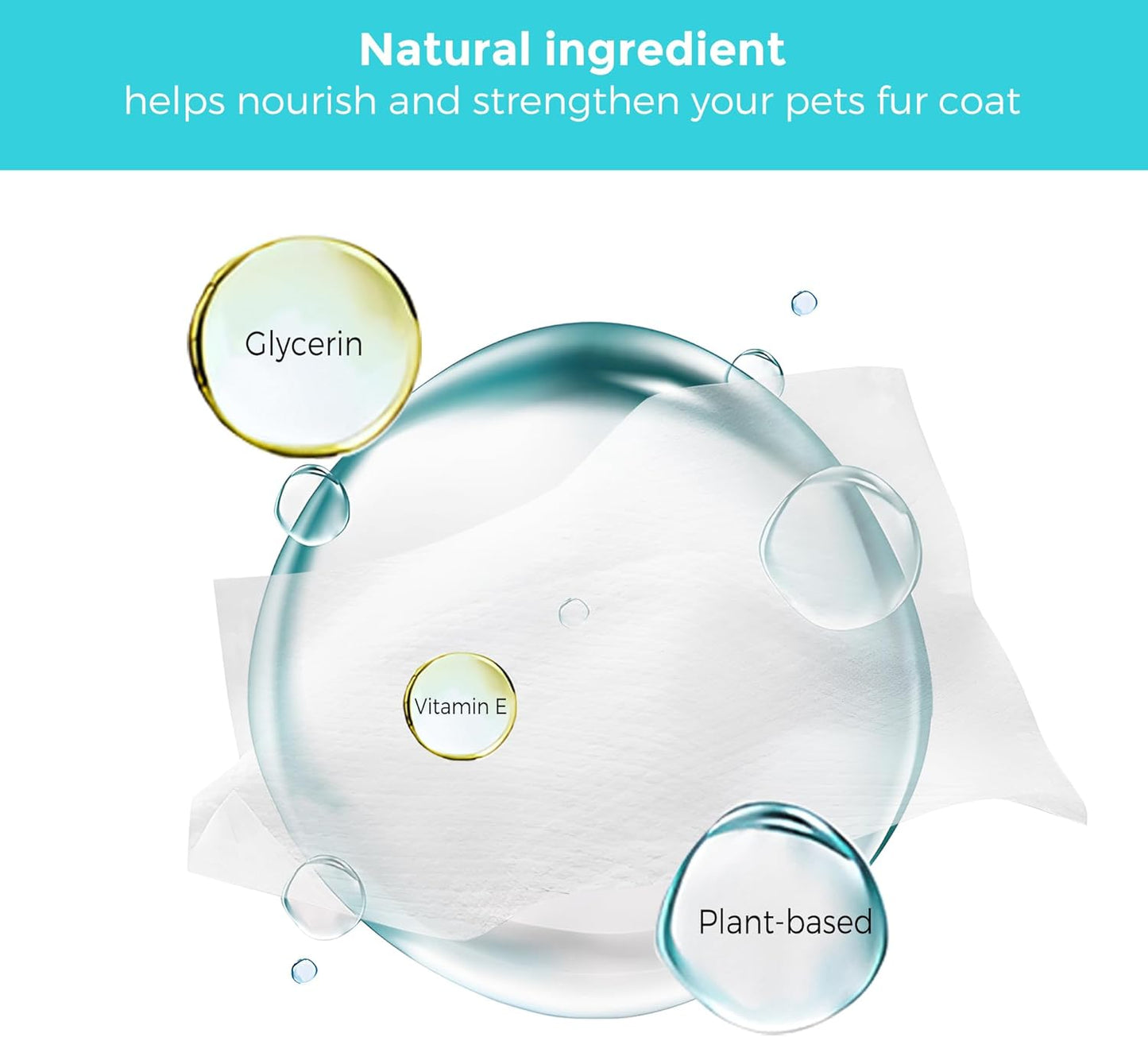 Dog Wipes, 100 Count Pet Grooming Wipes, Conditioning Shine Coat, Cleaning and Deodorizing, Pet Wipes for Dogs & Cats, for Sensitive Skin (Unscented)