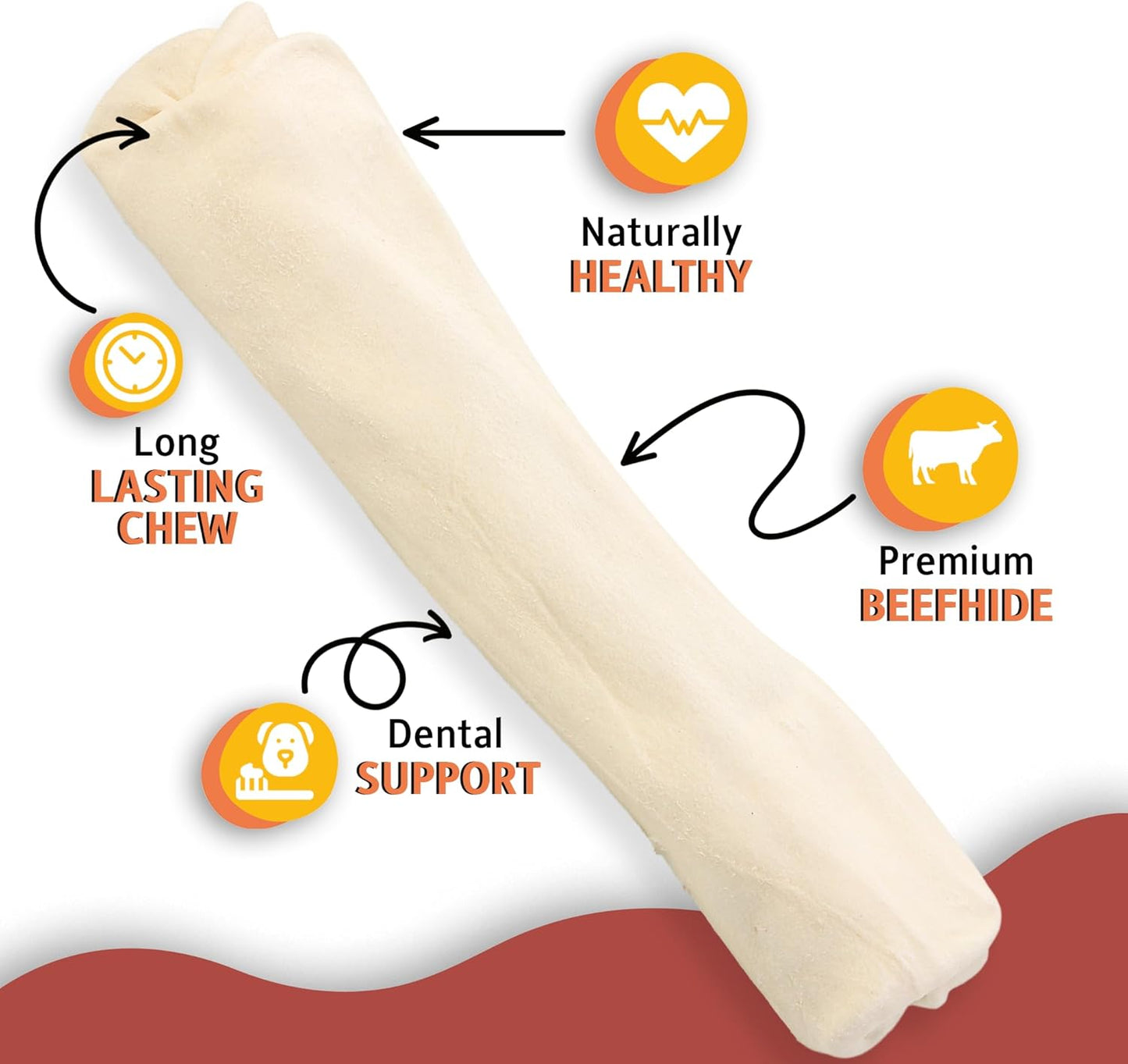 Canine Chews 10-11" MEGA Retriever Rolls (2 Pack) Natural Rawhide for Big Dogs - Long-Lasting Dog Chew Treats for Aggressive Chewers - Odor-Free - Extra-Large
