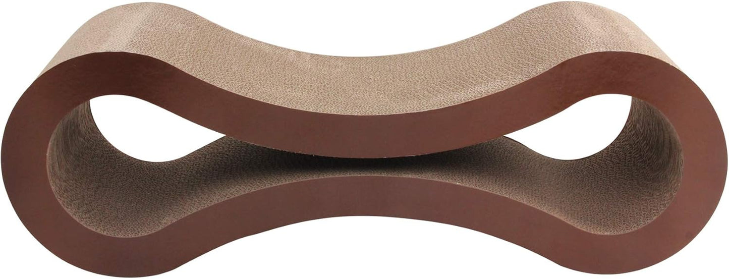 Pet Prime Large Cat Scratcher Lounge Cardboard Cat Scratching Sofa Bed Cardboard Cat Scratcher Lounger Scratch Lounge Furniture XL - 32 x 10.4 x 10.4 ''