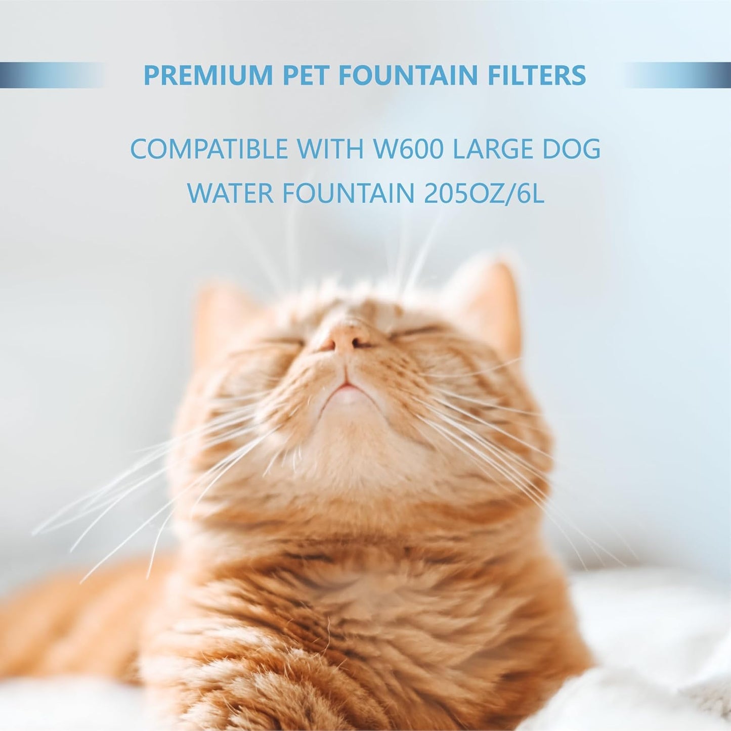 Cat Fountain Charcoal Replacement Filters Compatible with W600 Large Dog Water Fountain 205oz/6L Automatic Pet Dog Water Bowl Drinking Dispenser (12 PACK)