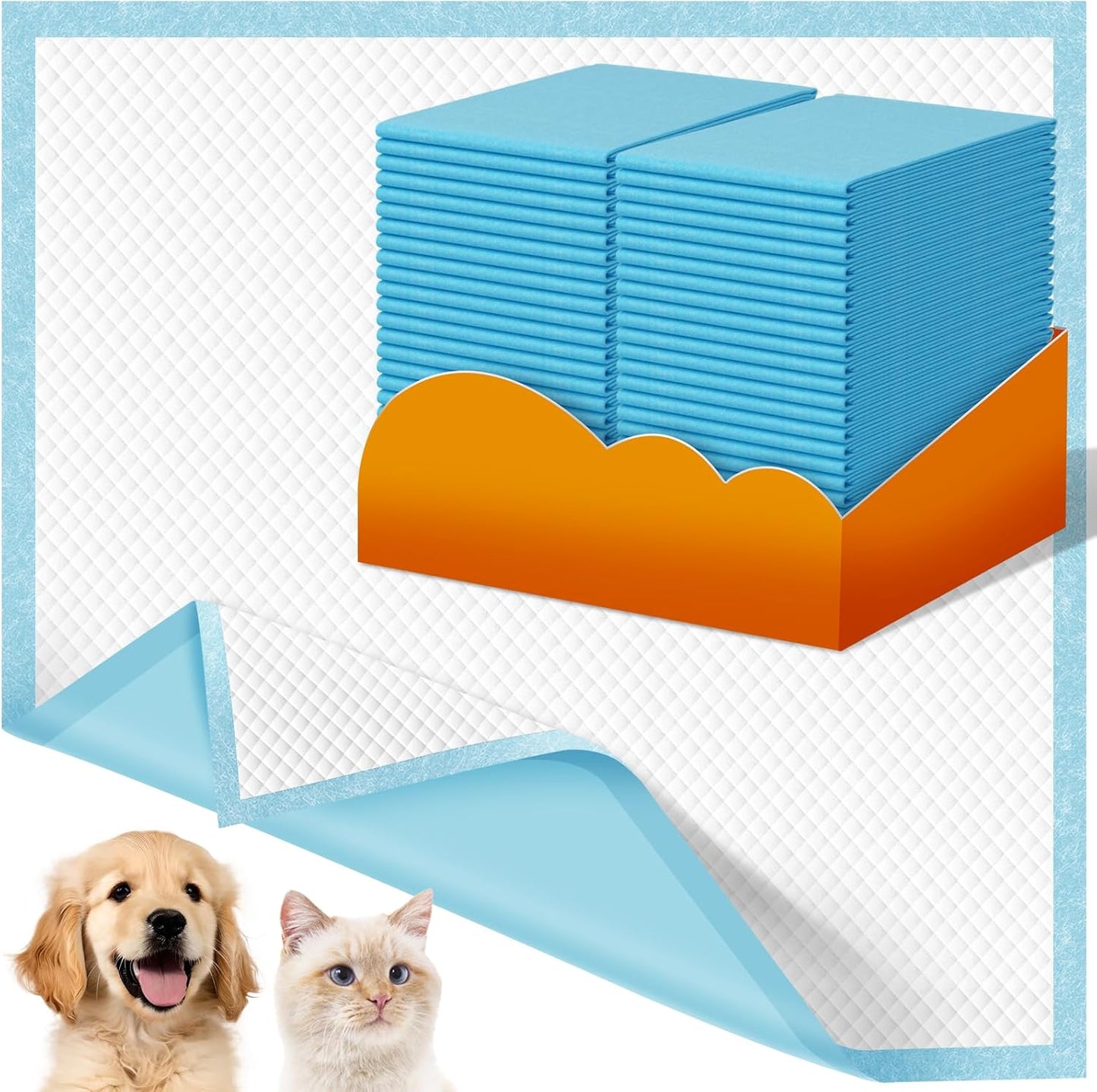 Extra Large Doggie Pee Pad, 30”x30” Thicken Dog Pee Pads, 60 Count XL Doggy Pads Leak-Proof, Super Absorbent Puppy Pee Pads for Dogs, Soft Training Pet Pads for Dogs Cats Rabbits