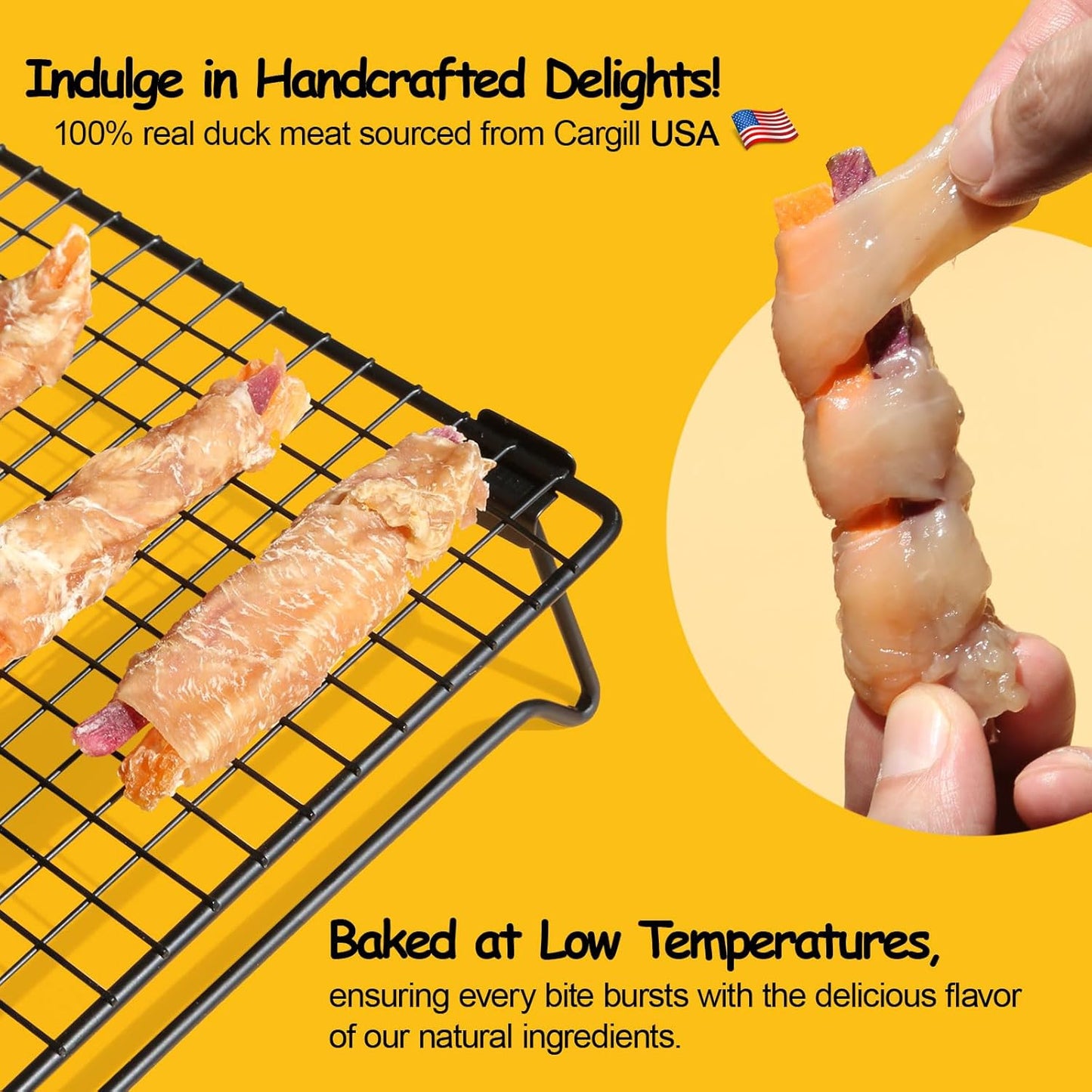 ASMPET Dog Treats Chews, Chicken Wrapped Sweet Potato and Purple Potato, Gluten and Grain Free 10.6 oz