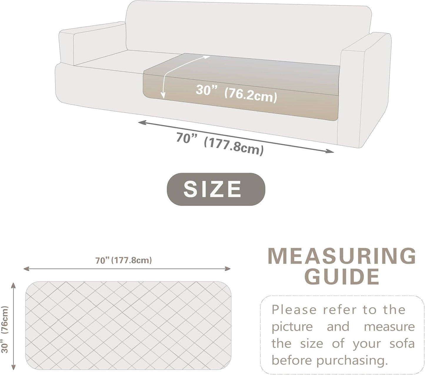 Dogs/Cats Bed Mats, Dog Pad Washable Removable Couch Cover with Anti-Slip Back, Plush Long Fur Mat, Perfect for Small, Medium and Large Dogs.(White-Bubble, 30"x70")