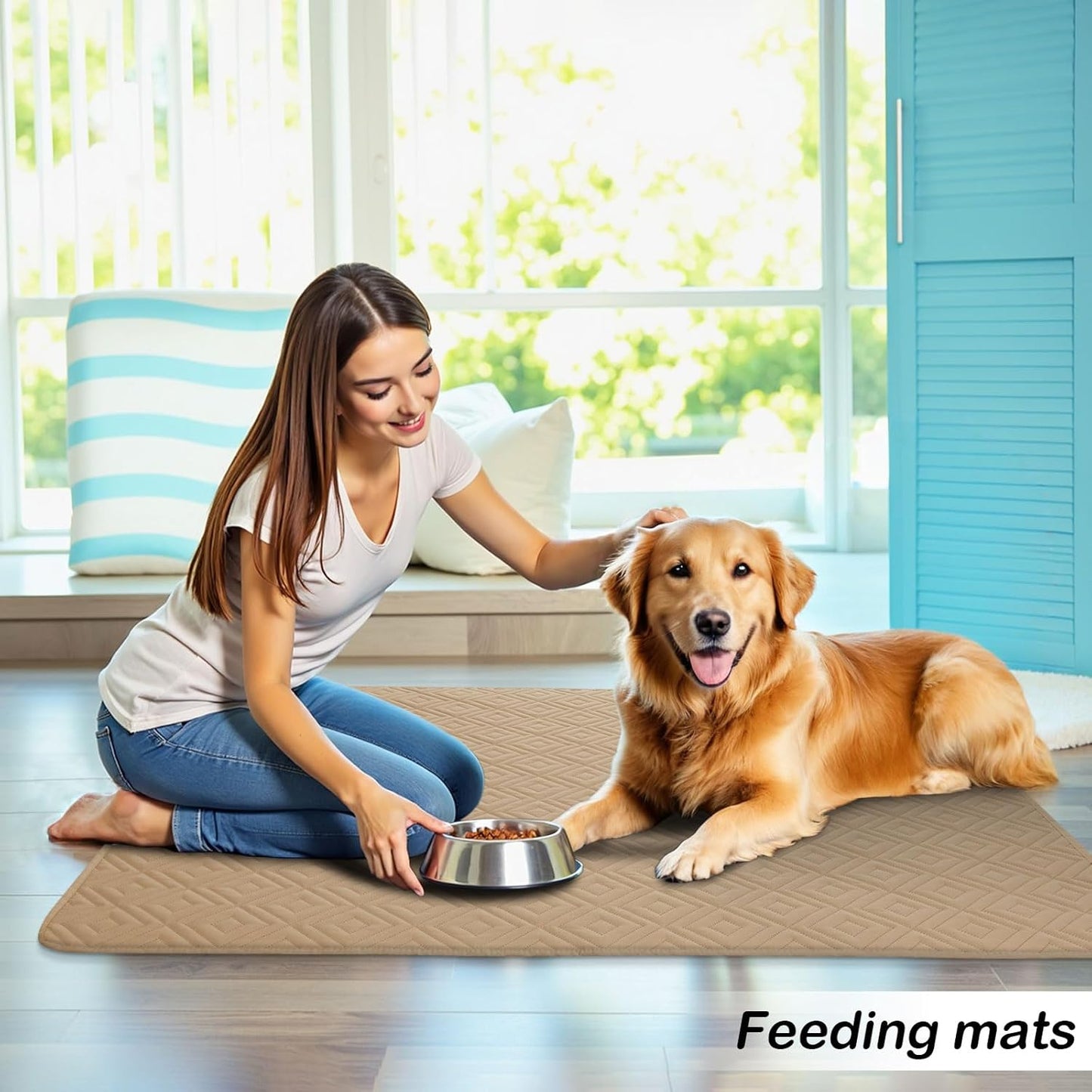 hyha Waterproof Dog Blanket, Soft Pet Bed Blankets, Waterproof Sofa Couch Cover for Dogs Washable, Reversible Pet Couch Covers for Sofa Furniture (40x50 Inch, Camel/Beige)